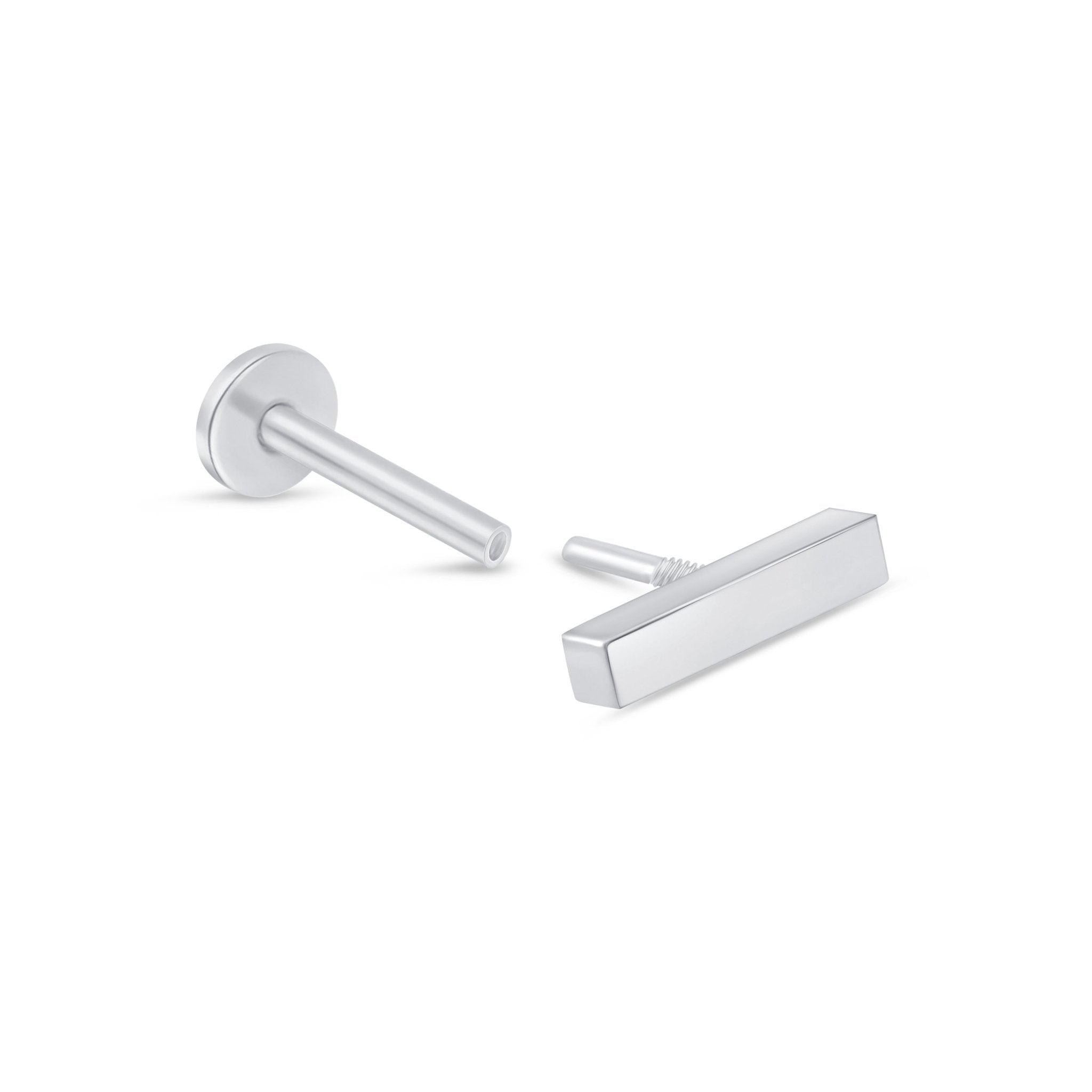 14k White Gold Flat Back Stud Earrings - Hypoallergenic & Tarnish-Free for Daily Wear & Special Occasions