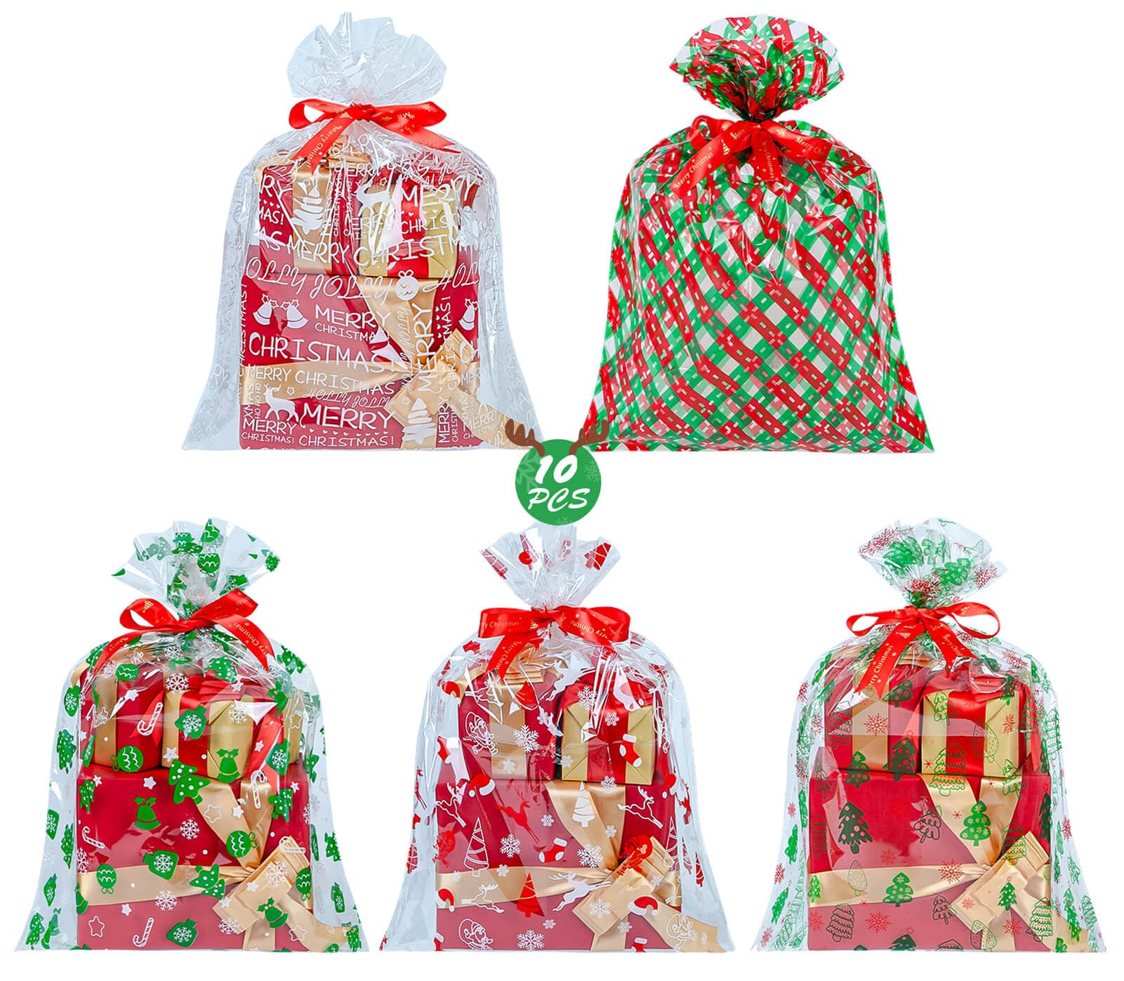 **CubesLand Christmas Cellophane Gift Wrap Basket Bags - 17.71