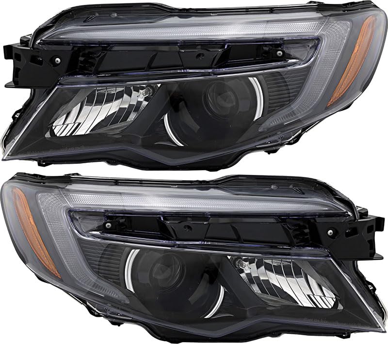 2016-2018 Honda Pilot & 2017-2020 Ridgeline LX Halogen Headlight Assembly Kit - Driver & Passenger Side Replacement for Improved Night Visibility | Perfect for Off-Roading, City Driving, and Low-Light Conditions