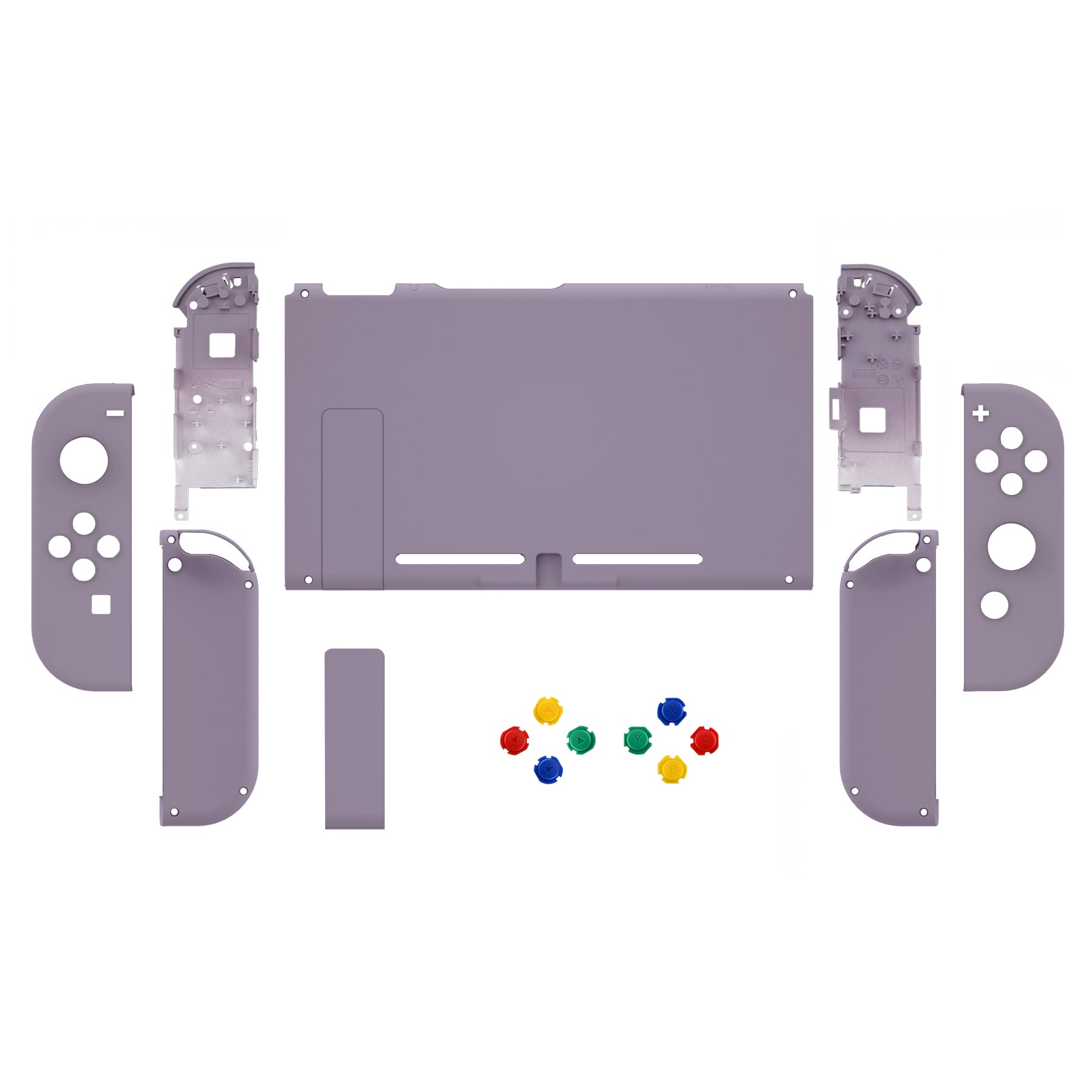 eXtremeRate Dark Grayish Violet Soft Touch Grip Backplate for Nintendo Switch Console & Joy-Con Controllers - Full Set Buttons Included - DIY Replacement Shell for NS Switch (Model QP341) - Perfect for Gaming, Travel, and Custom Mods
