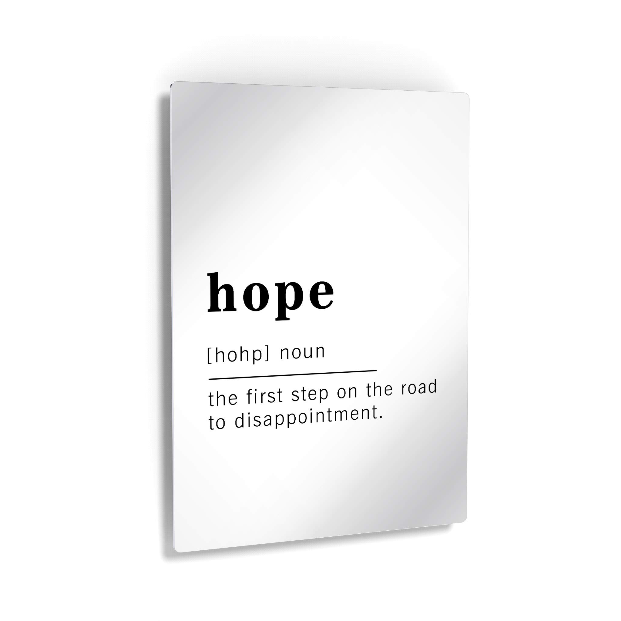 Funny Noun Dictionary Definition of Hope Metal Print - Inspirational Quote Sign for Office, Living Room, Bedroom & Bathroom - Ready to Hang Wall Art Home Decor - Made in USA (24x16 Inches) - Perfect for Gifts, Housewarming & Motivational Spaces
