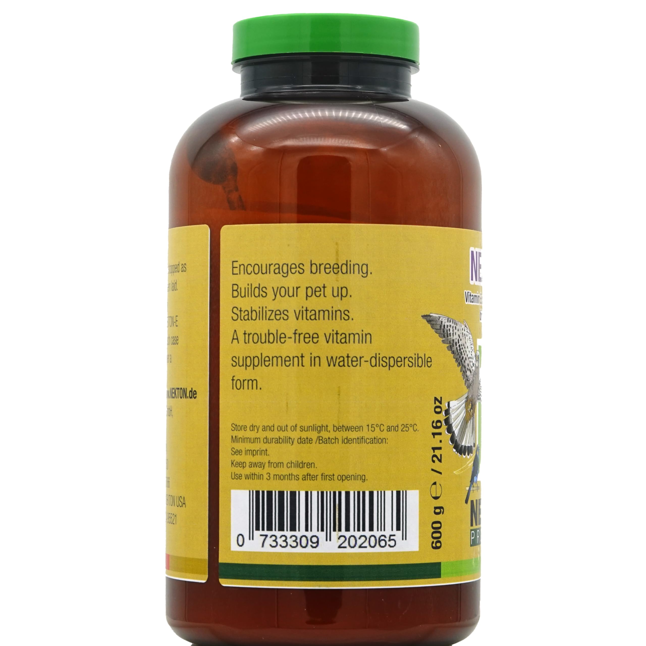 Nekton E Vitamin E Supplement for Birds - 600gm | Supports Feather Health & Immune System | Ideal for Parrots, Canaries & Finches