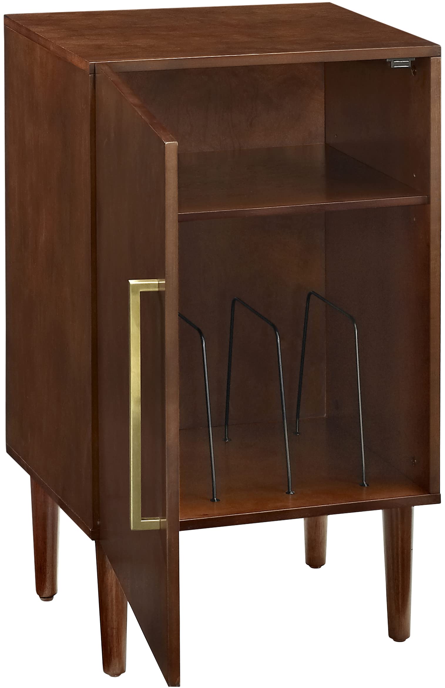 Crosley Everett Vinyl Record Player Stand with Storage - Mahogany Wood Media Console for Turntables & LP Collections | Perfect for Living Room, Home Theater & Music Room Decor