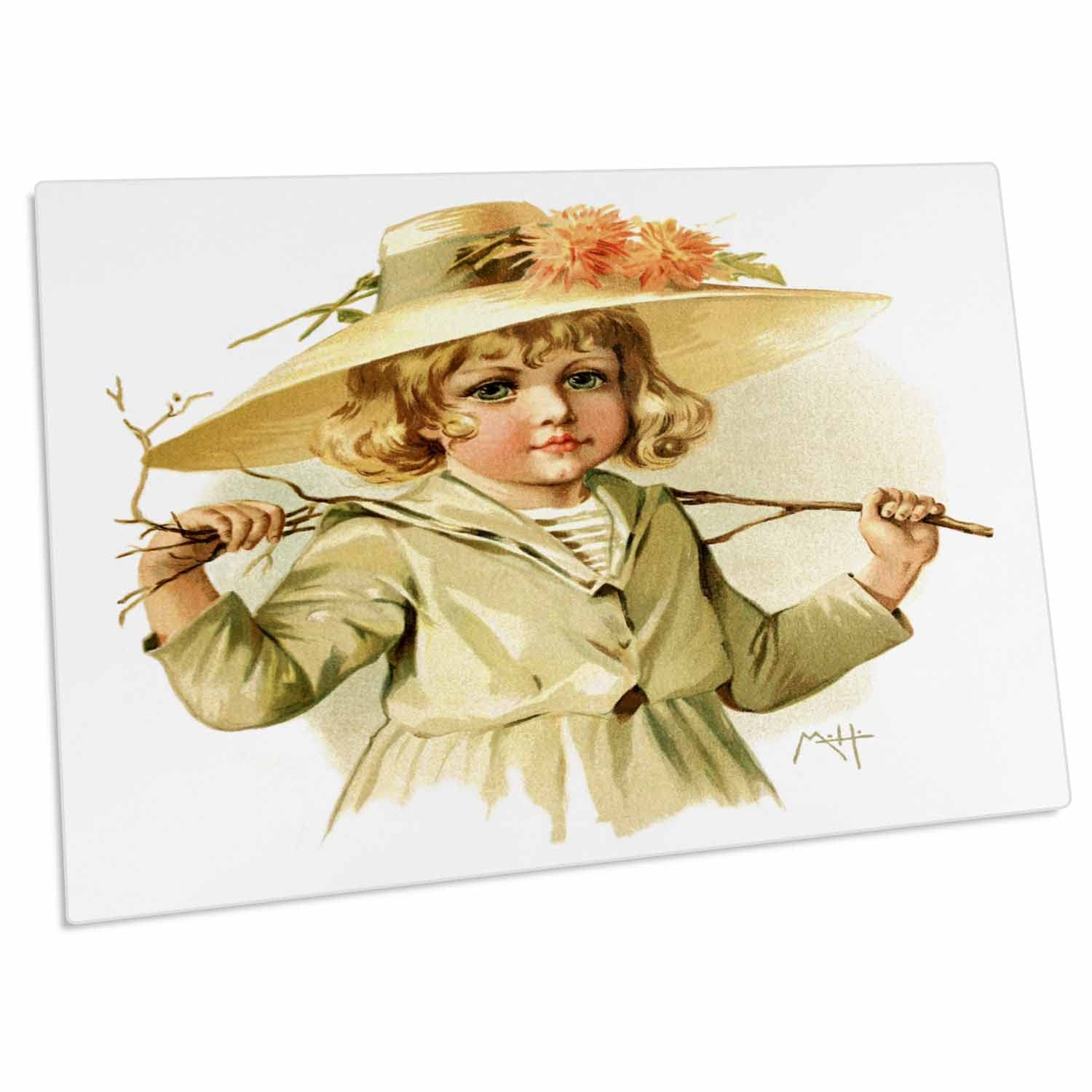 3D Rose Humphrey Winter Girl with Branch Desk Pad Place Mats Set - Non-Slip Heat Resistant Table Mats for Dining Room, Kitchen, Office Decor (dpd-125980-1) - Perfect for Holiday Dinner Parties, Christmas Decorations & Home Styling
