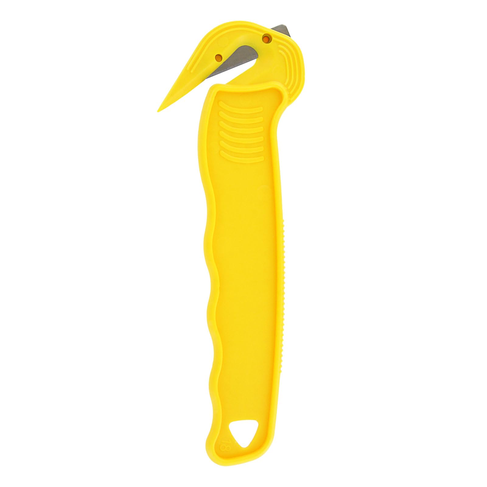 Thornton's Office Supplies Disposable Film Cutter - Sharp & Durable Steel Blade for Shrink Wrap, Stretch Wrap, Tape & Plastic Straps - Safe & Efficient Cutting Design (300 Pack, Yellow) - Perfect for Packaging, Shipping & Warehouse Use
