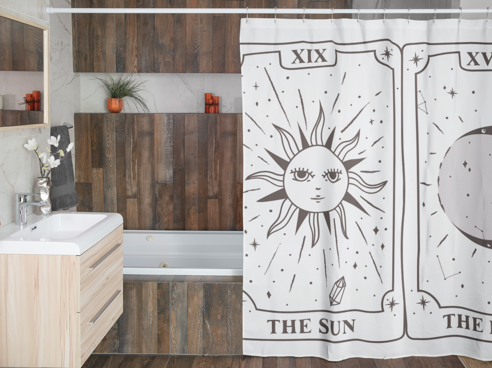 Celestial Zodiac Shower Curtain - Waterproof Bathroom Decor with 12 Horoscope Signs - Perfect for Astrology Lovers & Spa-Like Bathroom Makeover