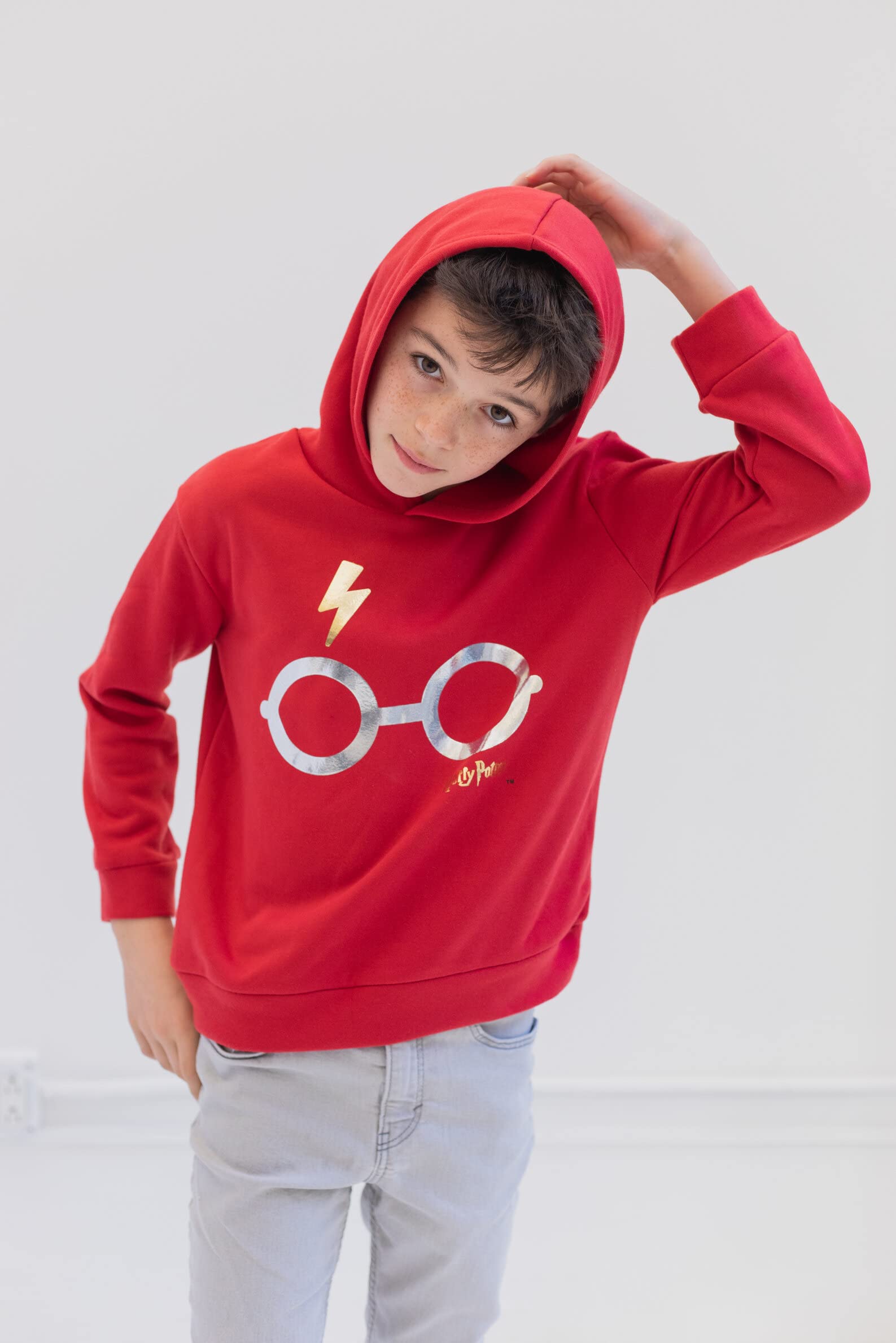 Harry Potter Fleece Pullover Hoodie for Kids & Teens - Warm Cozy Unisex Sweatshirt for School, Halloween Costume & Winter Outfits