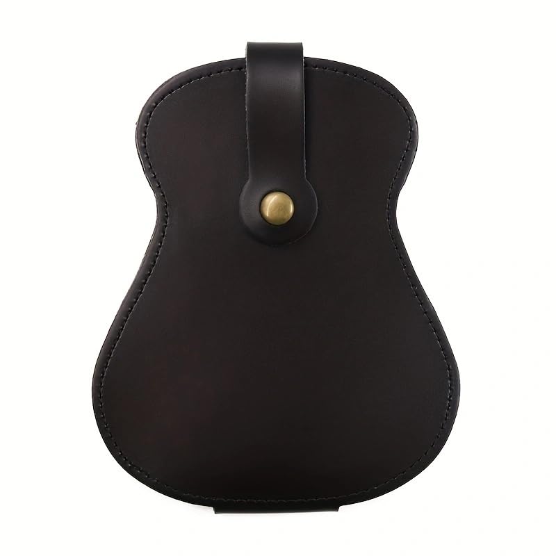 Premium Handmade PU Leather Guitar Pick Holder Case - 18 Slots for Guitar Picks (Brown) | Durable & Stylish Accessory for Musicians | Perfect for Guitarists, Bass Players & Ukulele Performers