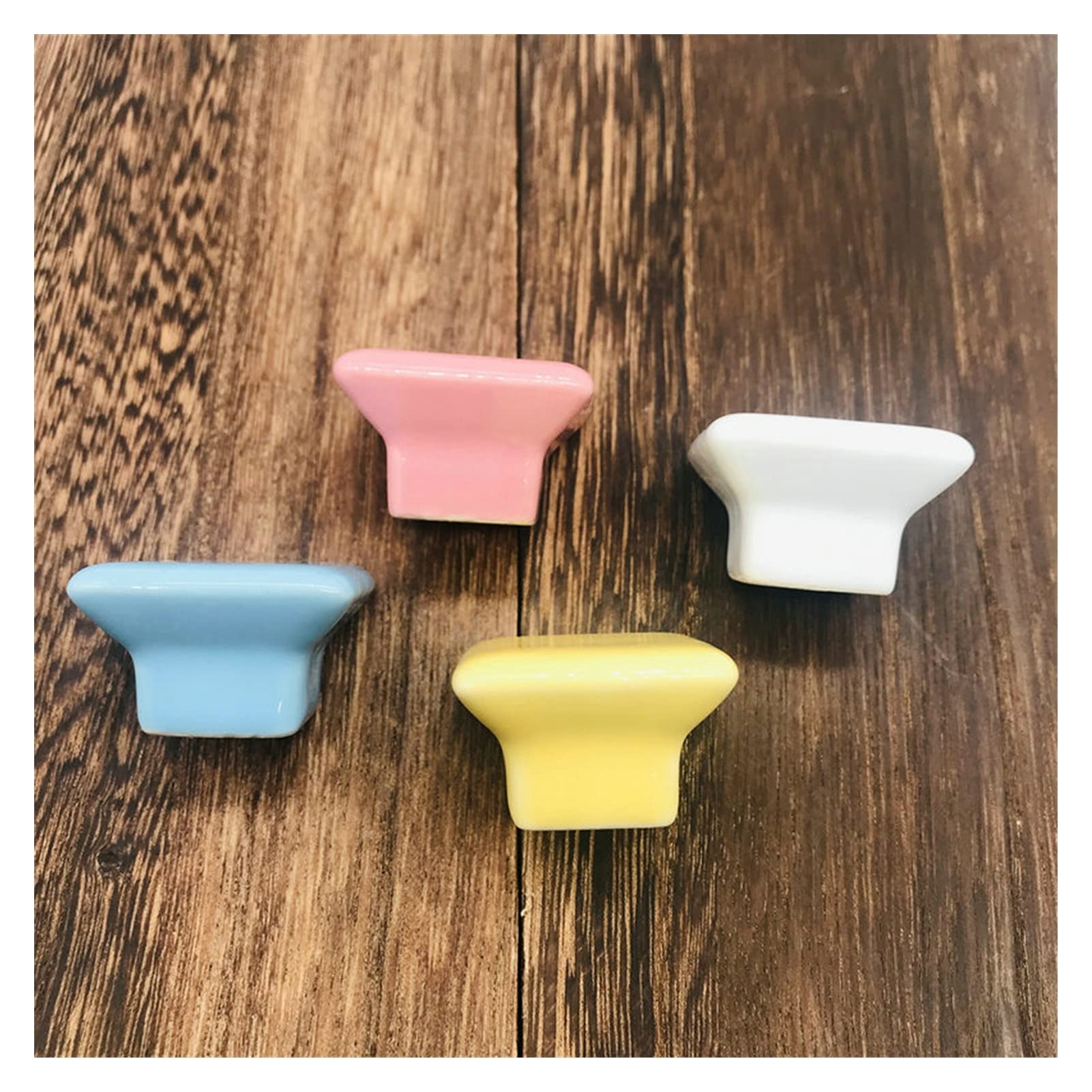 Ceramic Cabinet Hardware Handles - 1 Piece Square Yellow Furniture Handle for Kitchen Drawers, Children's Room & Cabinet Doors | Durable & Stylish Home Decor Upgrade