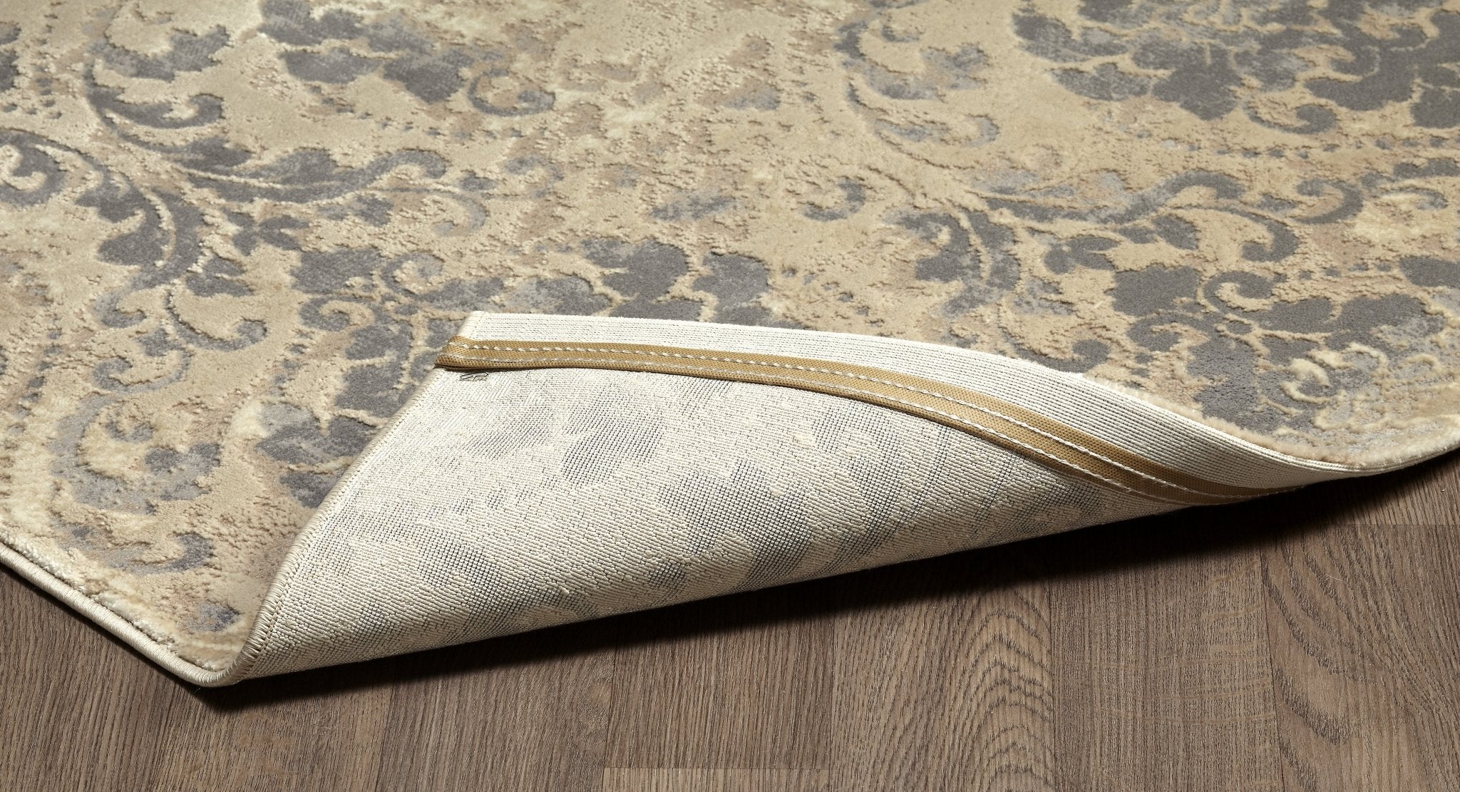 Beige & Dark Grey Textured Traditional Area Rug - Perfect for Living Room, Bedroom & Home Decor