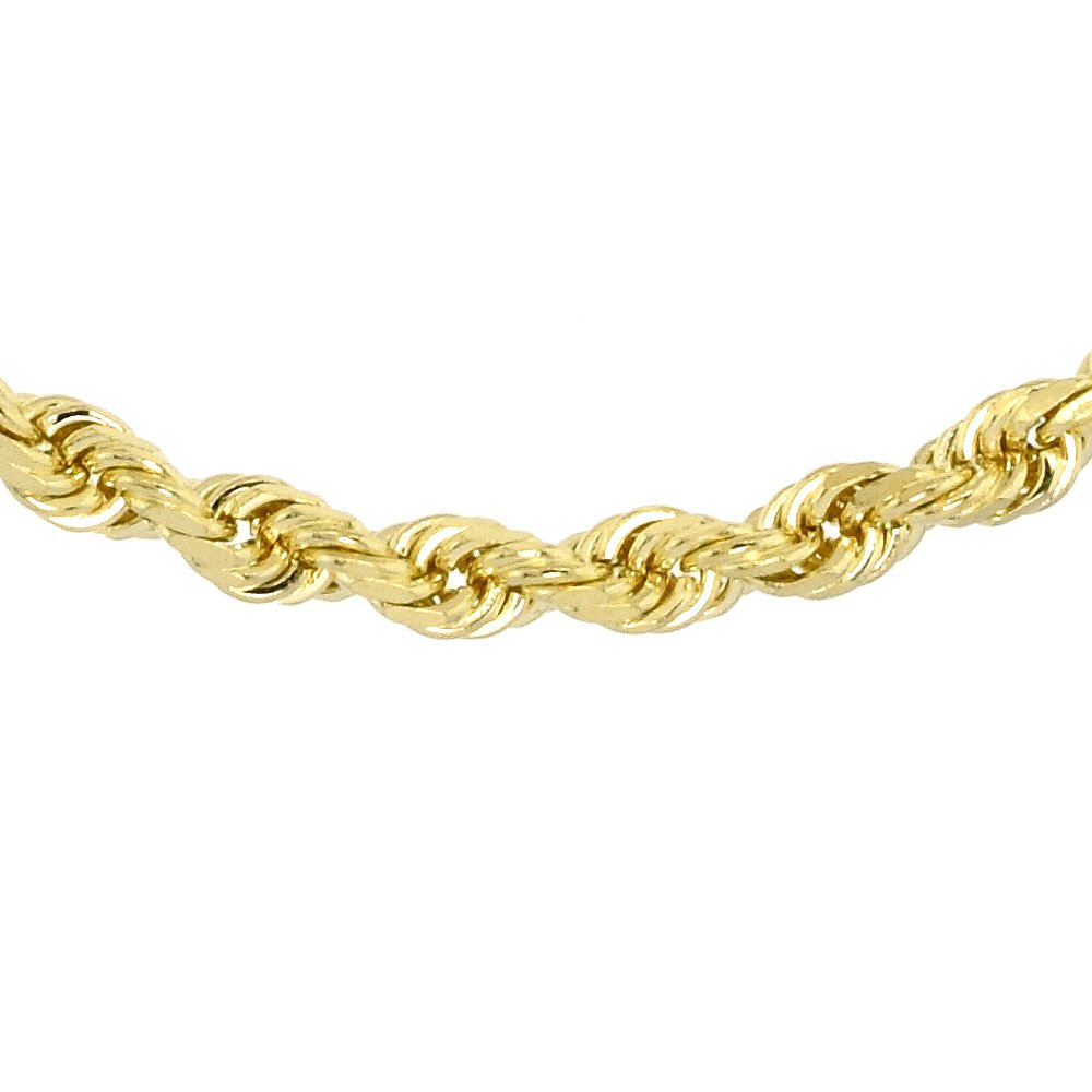 10K Solid Yellow Gold 3mm Diamond Cut Rope Chain Necklace & Bracelet Set for Men and Women (7-30 Inches) - Perfect for Gifts, Anniversaries, Weddings and Everyday Wear