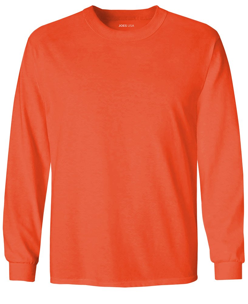 Joe's USA Youth Long Sleeve Cotton T-Shirts - 20 Color Options for Boys & Girls - Soft Comfortable School, Play & Everyday Wear