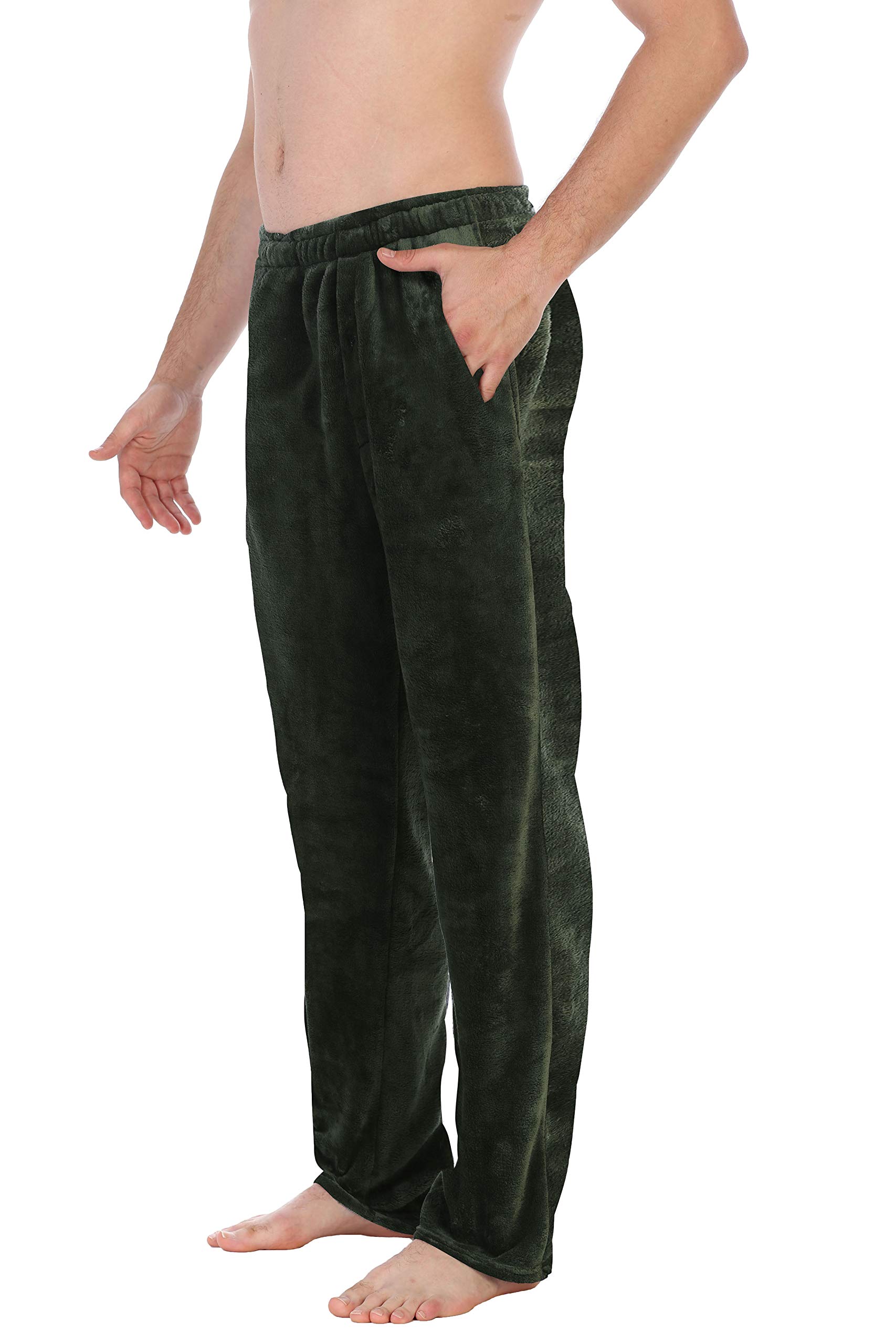 Gioberti Men's Super Soft Plush Pajama Pants - Cozy Lounge Pants for Sleeping, Relaxing & Home Wear - Comfortable Fleece Sleepwear for Men