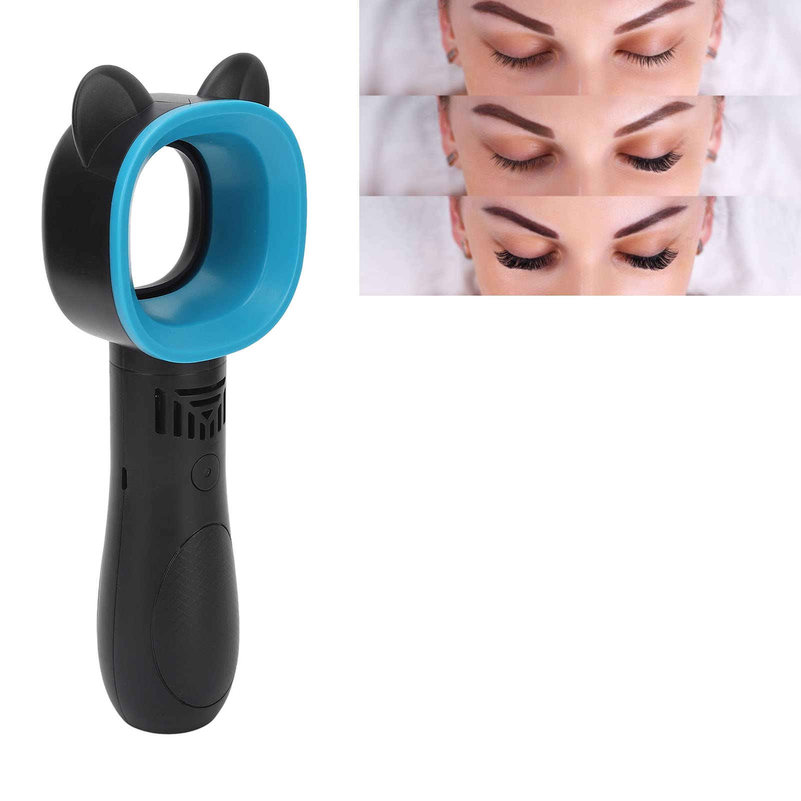 EXCLUZO USB Bladeless Eyelash Dryer - Flat Wind Direction Lash Fan for Eyelash Extensions, Quick Drying Lash Glue, Salon & Home Use (Black) | Perfect for Summer, Professional & DIY Lash Application