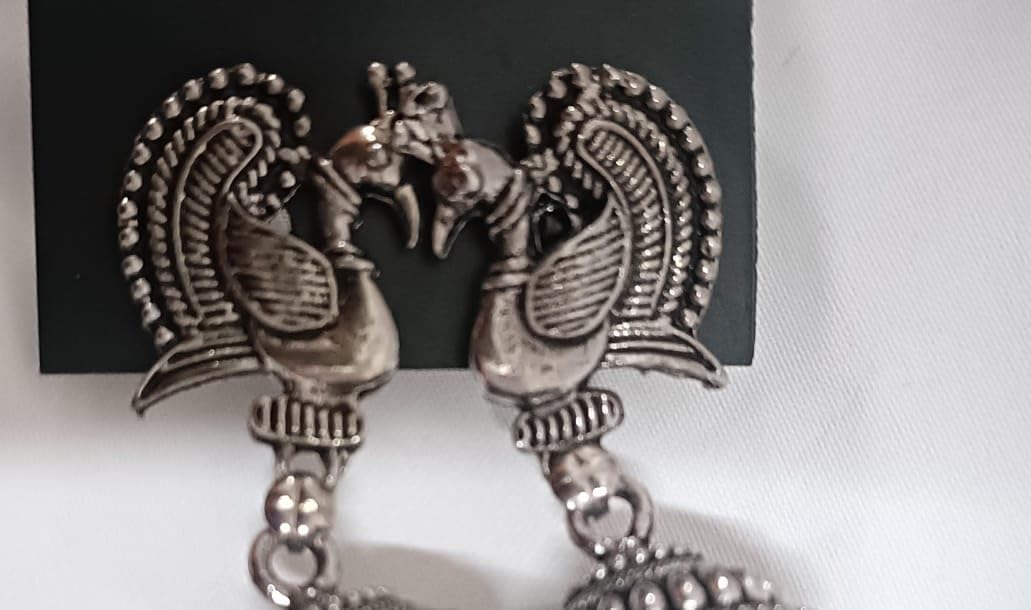 Elegant Silver Oxidized Long Earrings for Women & Girls – Perfect for Parties, Weddings & Everyday Wear