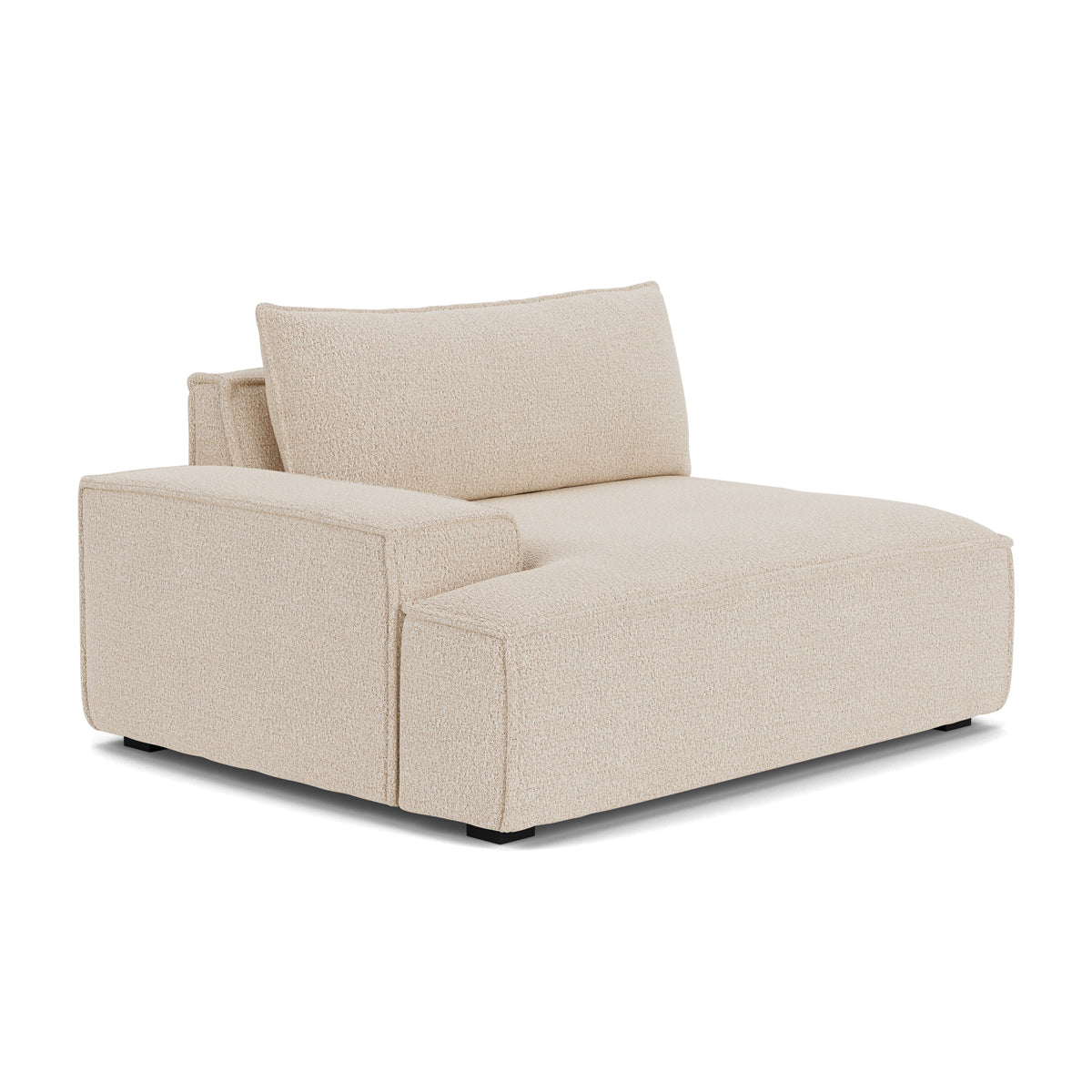 Daphne Boucle 1-Seater Left Arm Modular Sofa - Modern Compact Loveseat for Small Spaces, Apartments & Cozy Living Rooms