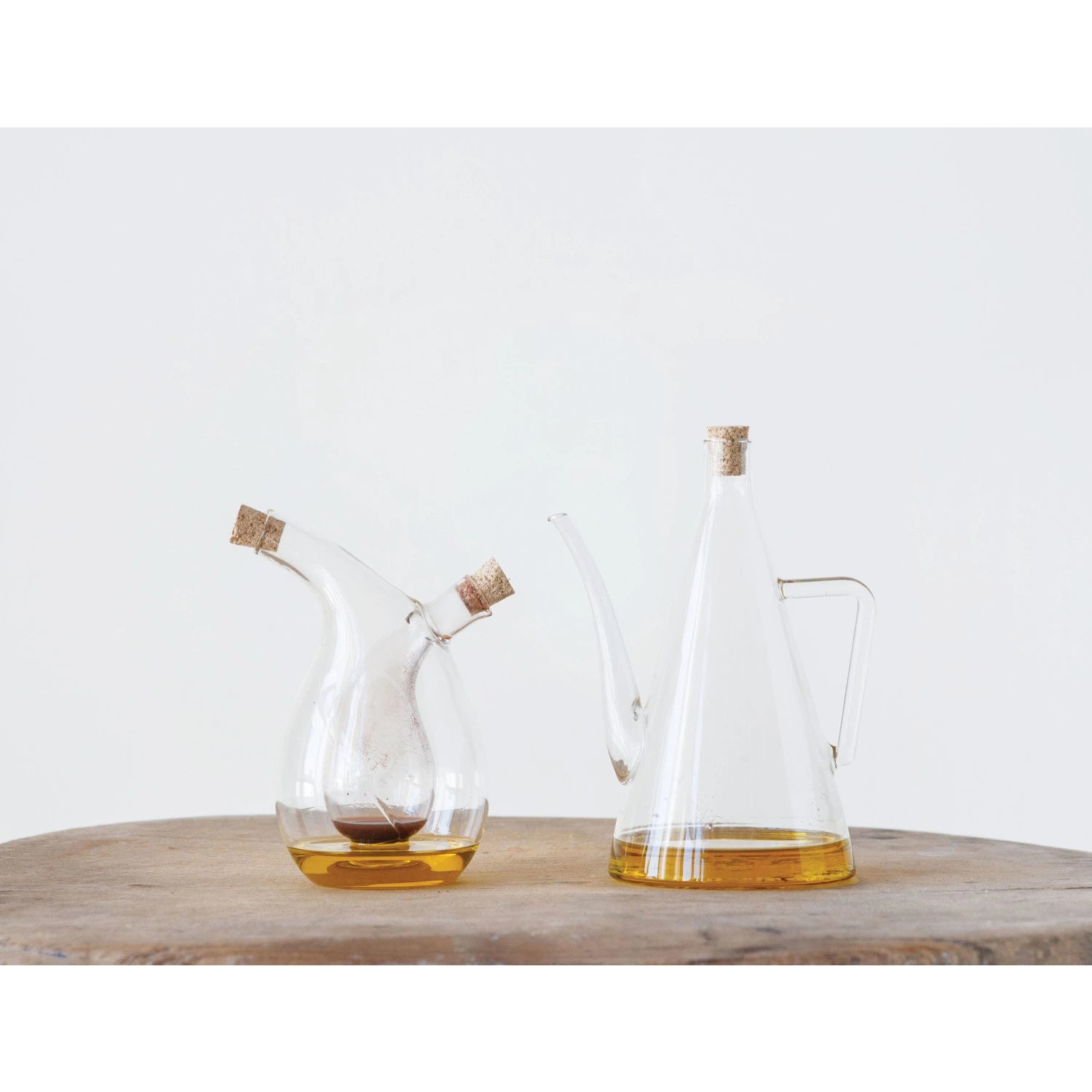 Premium Glass Oil and Vinegar Dispenser Bottle with Pour Spout - Perfect for Kitchen, Dining Table, and Salad Dressing