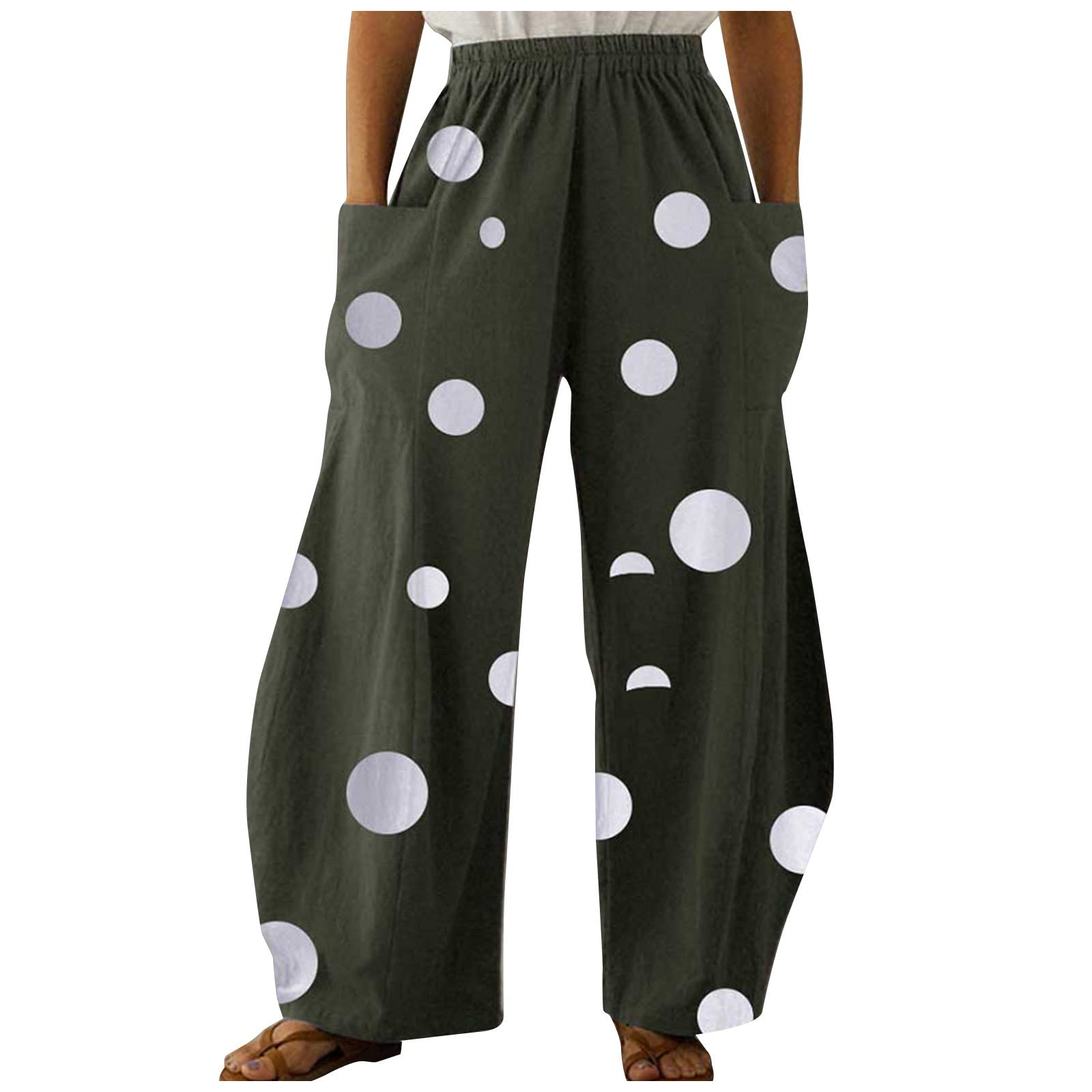 SULEUX Women's Casual Yoga Pants - High Waisted Flare Leggings, Workout Trousers, Dress Pants & Sweatpants in Army Green (4X-Large) | Perfect for Yoga, Gym, Office & Everyday Wear