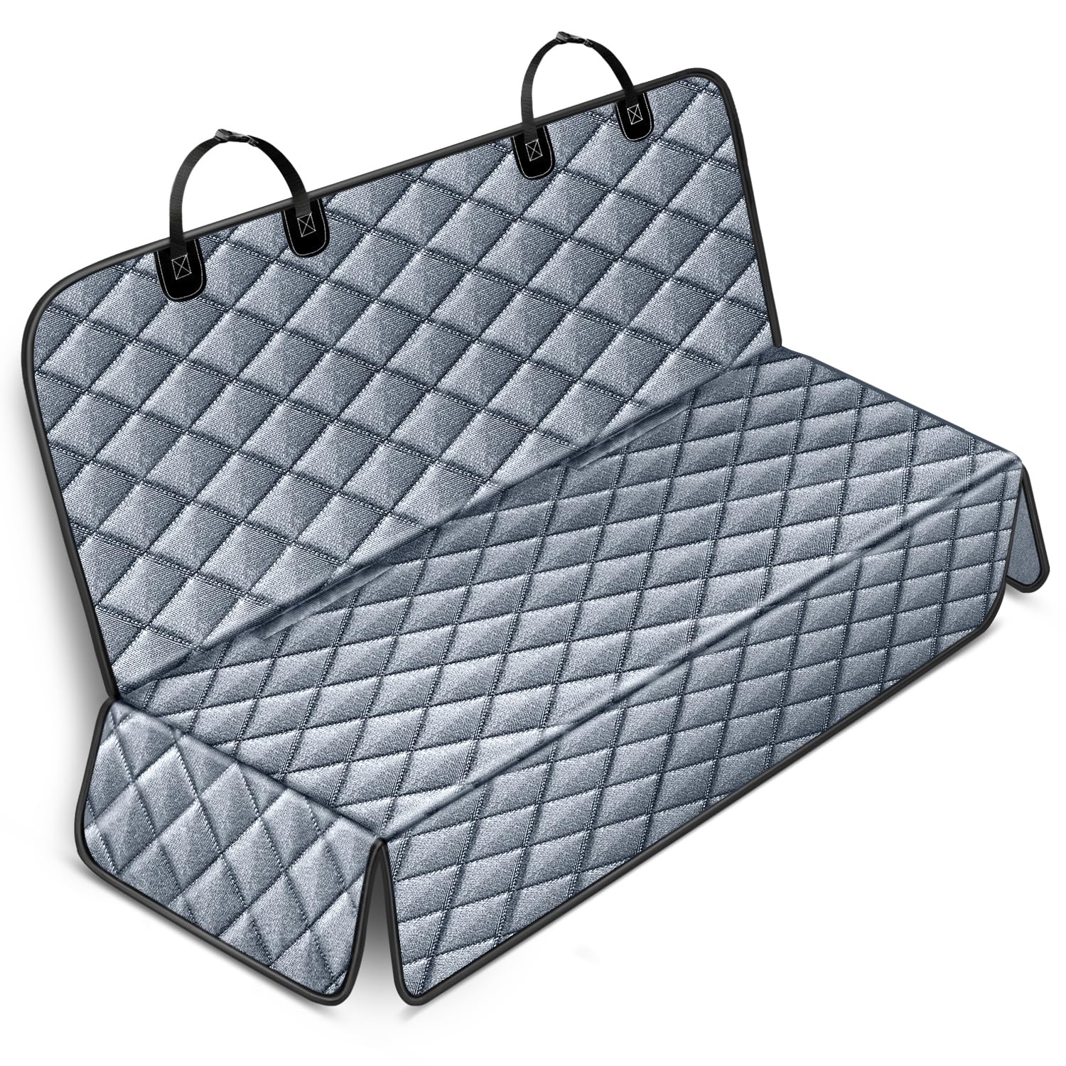 **IVY&LANE Waterproof Dog Car Seat Cover for Back Seat – 600D Scratch-Resistant, Anti-Slip Pet Seat Protector for SUVs, Trucks & Sedans (Grey, 53