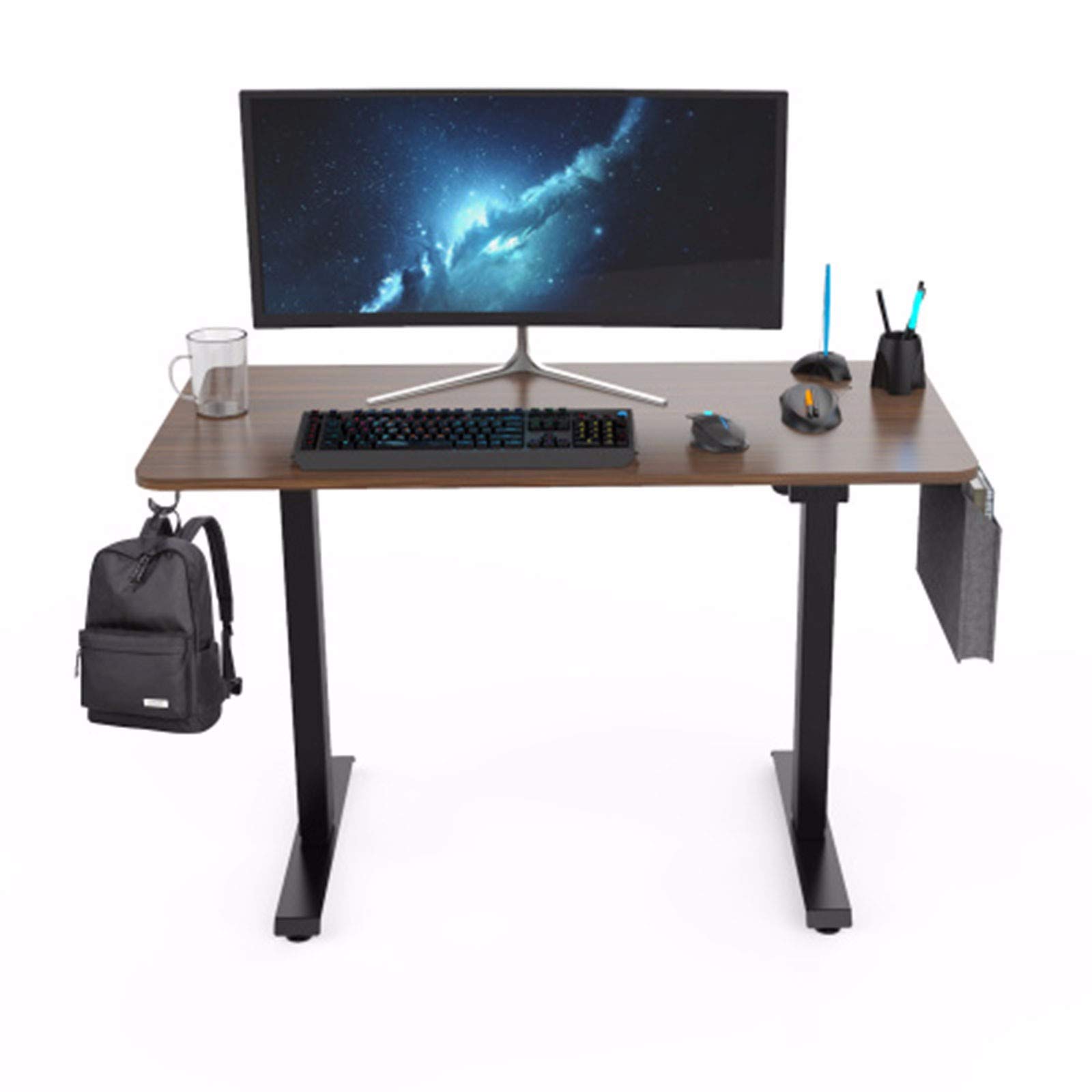 48x24 Inch Electric Standing Desk - Height Adjustable Office Desk with Headset Hook & Storage Bag | Ergonomic Workstation for Home Office, Gaming & Study