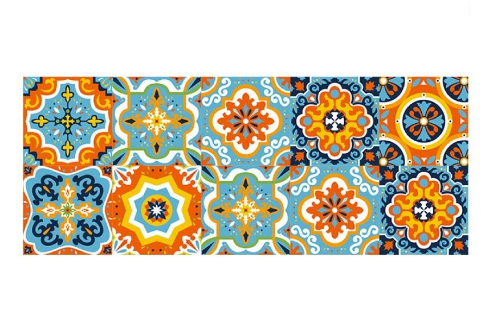 20 Pack Removable Tile Stickers - DIY Wall Decals for Bedroom, Study & Home Decor - Mexican Style Retro Orange Peel-and-Stick Art Backsplash (Perfect for Renters & Home Makeovers)