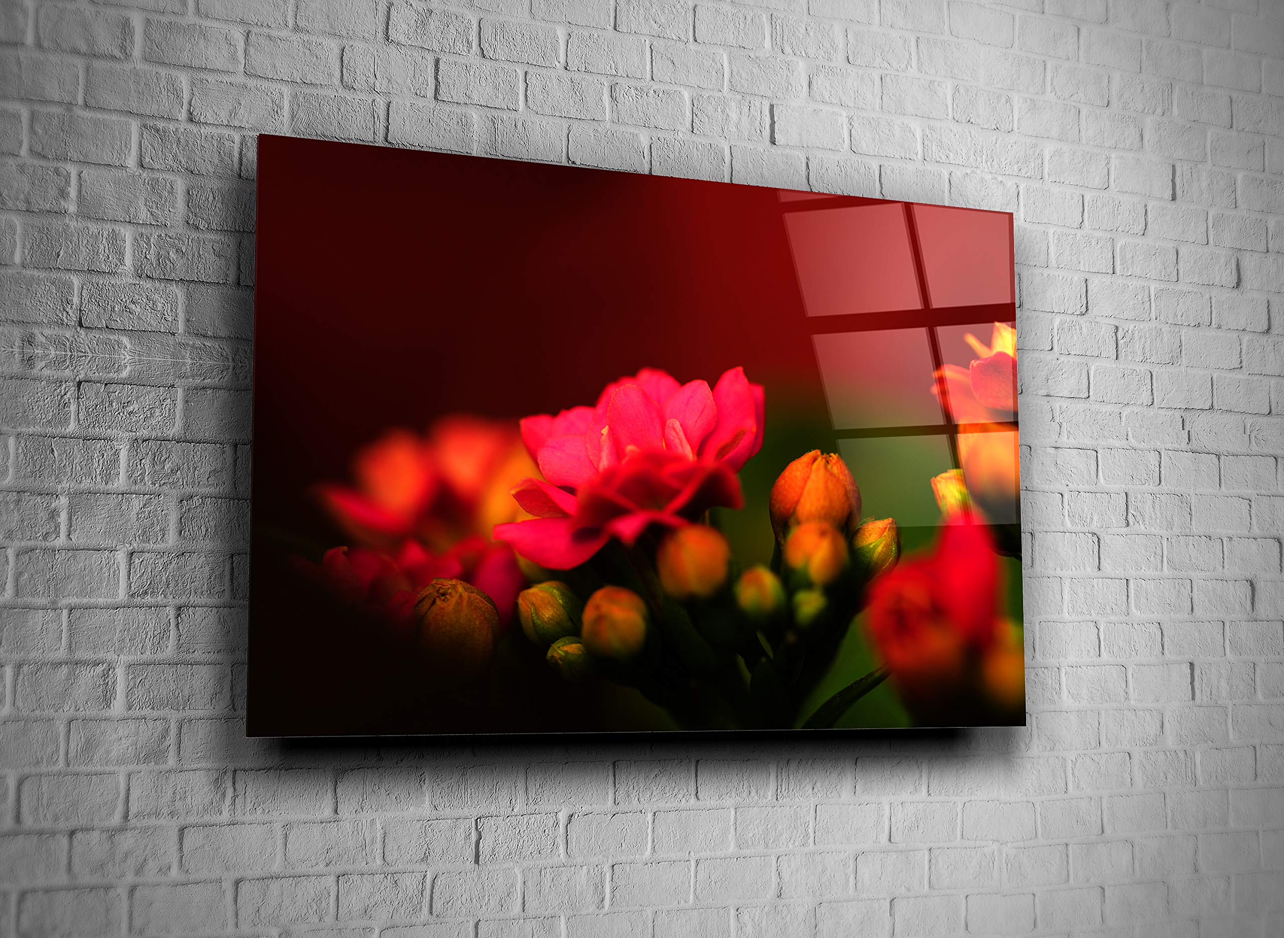 Spring Flowers Nature Decor Print - Tempered Glass Wall Art for Home & Office - Perfect Gift for Housewarming, Birthday & Wedding