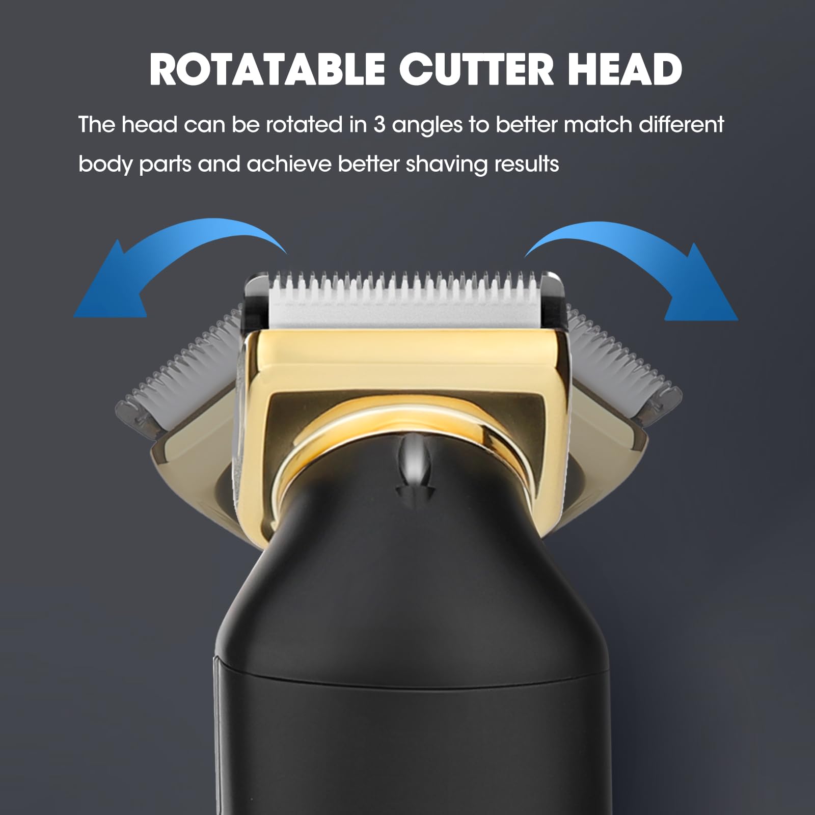 Lanumi Electric Body Hair Trimmer for Men - Wet/Dry Groin Groomer & Ball Trimmer with LCD Display & Rechargeable Dock - Perfect for Pubic, Underarm & Body Grooming at Home or Travel