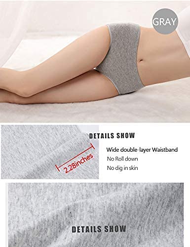 Women's Cotton Mid Waist Underwear - No Muffin Top Full Coverage Briefs Panties Lingerie Multipack | Comfortable Ladies Undergarments for Everyday Wear & Sleep