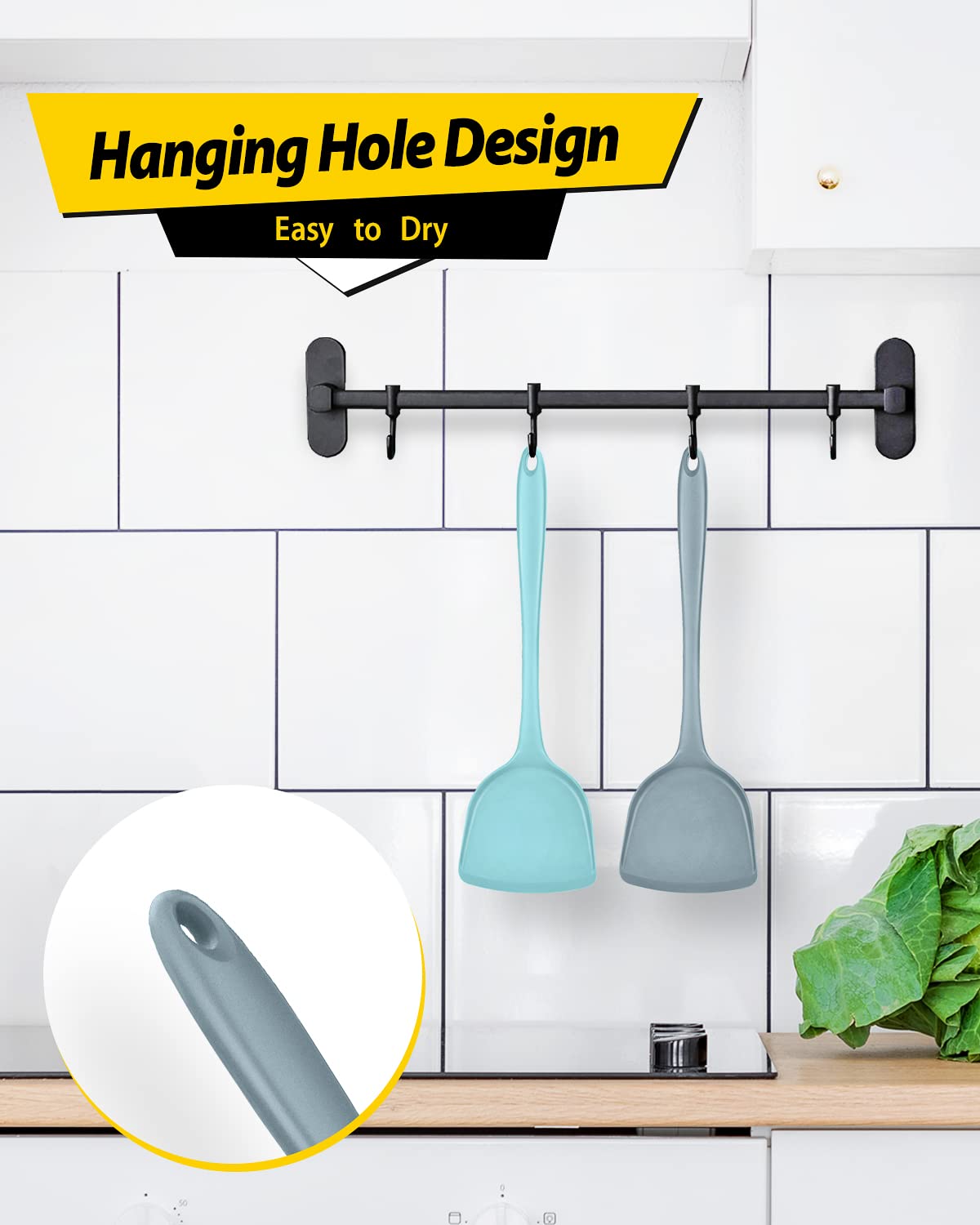2-Pack Silicone Wok Spatula - Non-Stick, Heat Resistant Cooking Utensil for Stir-Fry, Baking & Sauteing | Dishwasher Safe & Easy Clean | Perfect for Asian Cuisine, Pancakes & Omelets