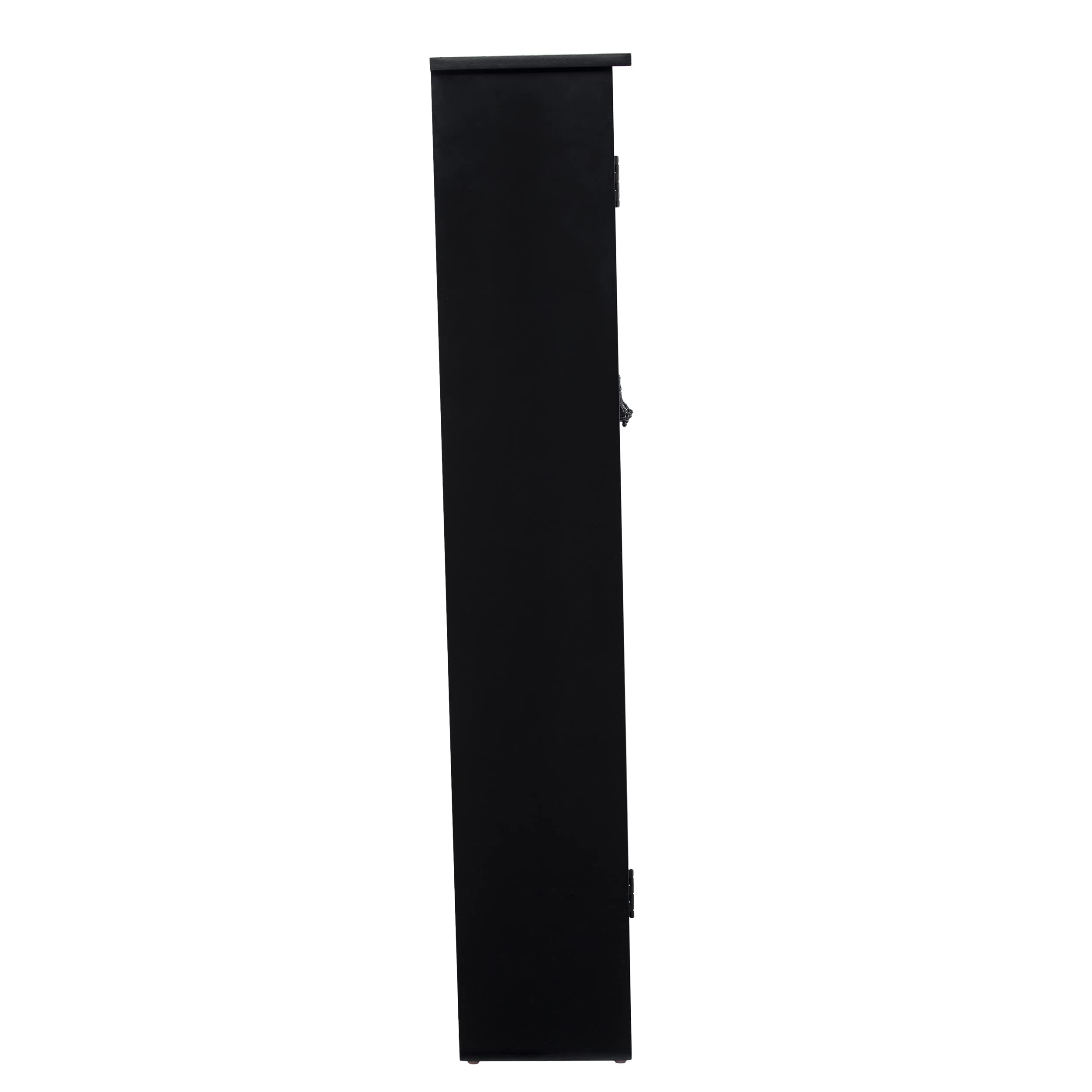 SEI Furniture Black Window Pane Media Cabinet - Modern TV Stand with Storage for Living Room, Bedroom & Home Theater