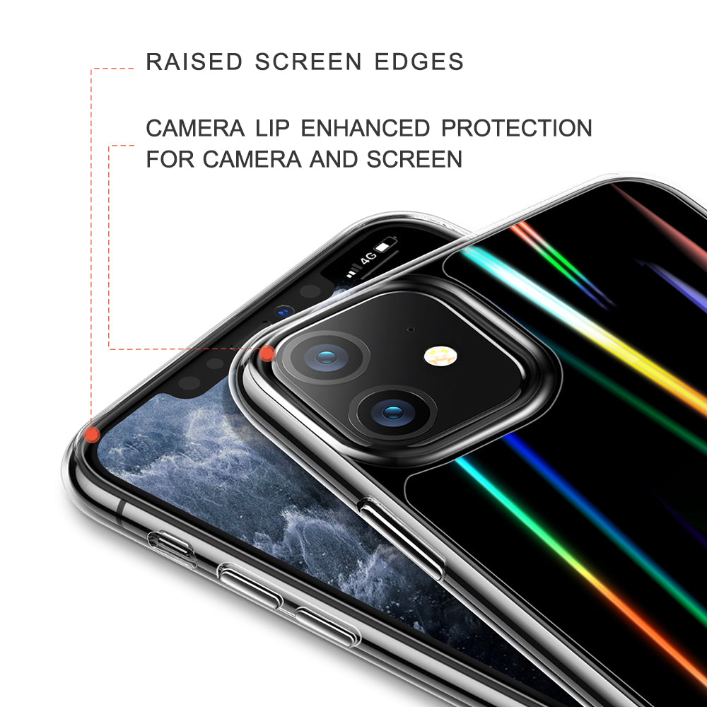 iPhone 11 Case 6.1 Inch - Unicorn Beetle GLASS Slim Clear Protective Cover with Laser Design | Shockproof & Scratch Resistant for Everyday Use, Work & Travel