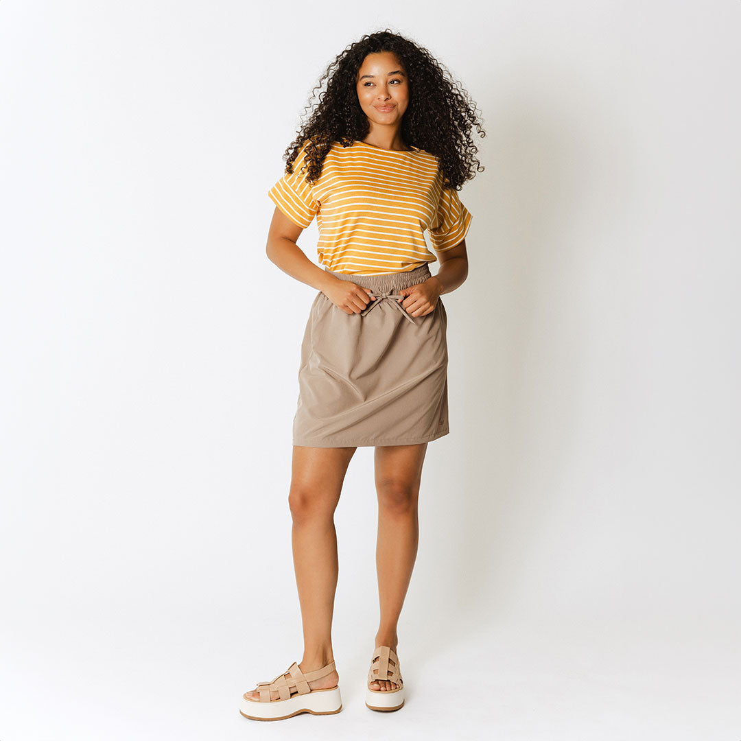Cher Skirt for Women - Elegant Chestnut Brown A-Line Skirt | Perfect for Office, Party & Casual Wear