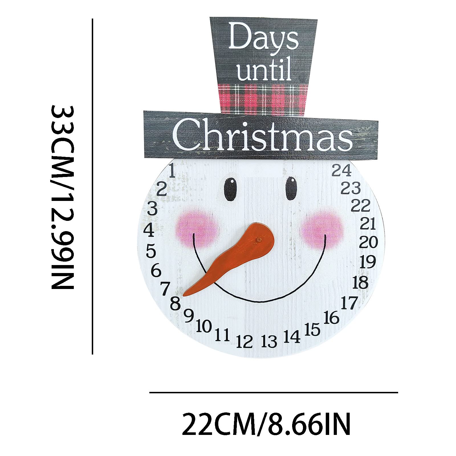 Delarsy Wooden Christmas Countdown Calendar Pendant - Handcrafted Holiday Ornament for Xmas Tree Decorations - Perfect for Home, Office & Gift Giving During Christmas Season