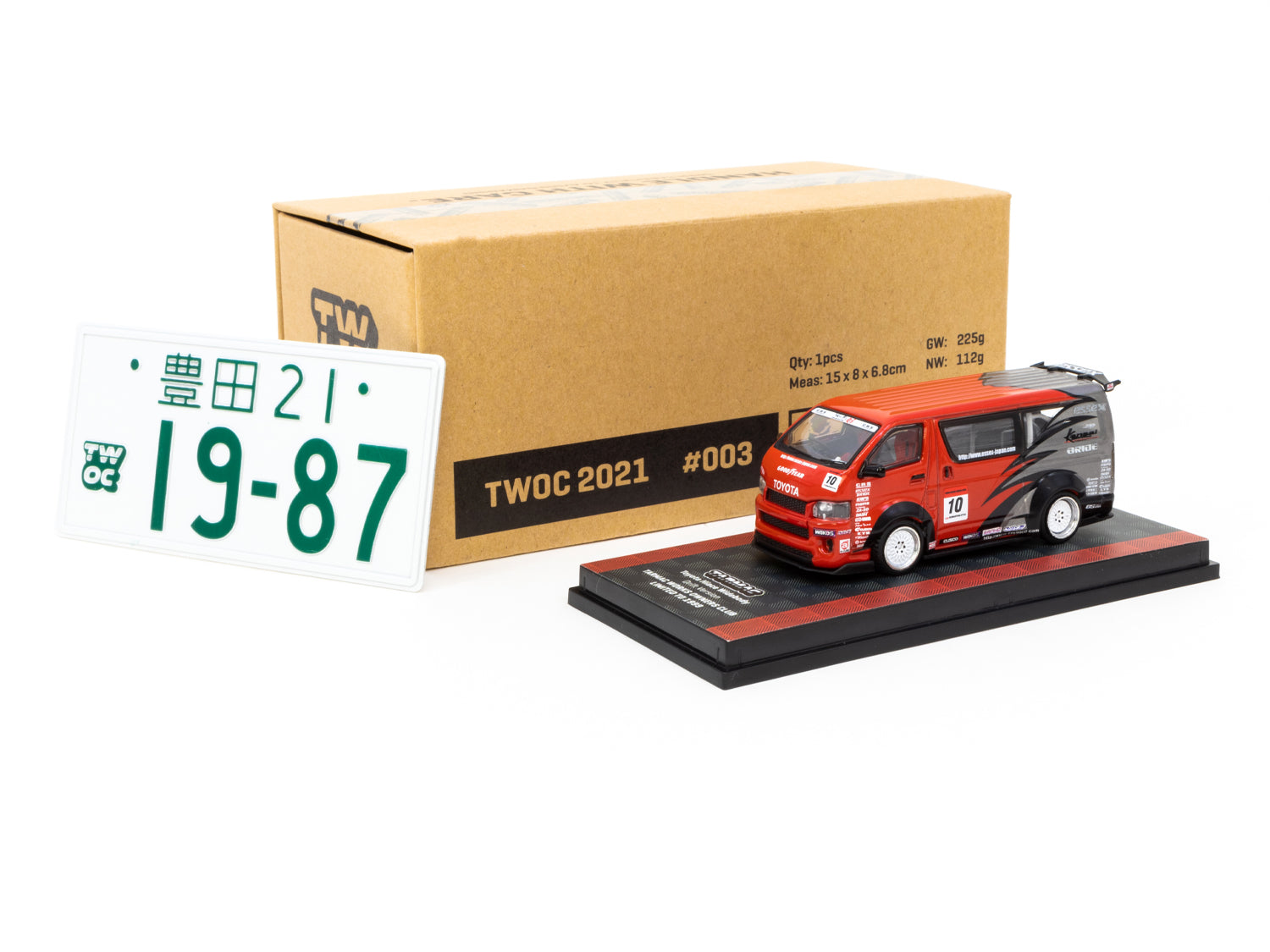 Tarmac Works 1/64 Toyota Hiace Widebody Drift Version Diecast Model Car - Limited Edition TWOC 2021-22 Membership Exclusive - Perfect for Collectors & Drift Racing Enthusiasts | Display, Racing Scenes & Gift Giving