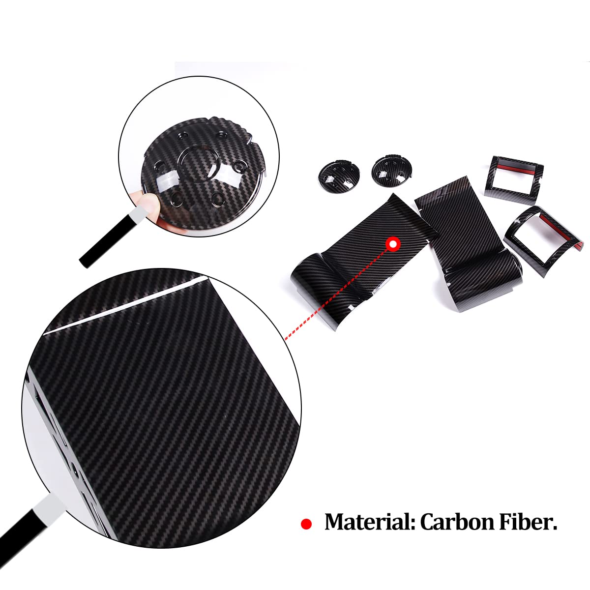 HappyHorse Air Vent Outlet Cover Trim for Toyota FJ Cruiser 2007-2021 - Carbon Fiber Grain AC Vent Panel Frame Protector - Perfect for Off-Roading & Interior Protection