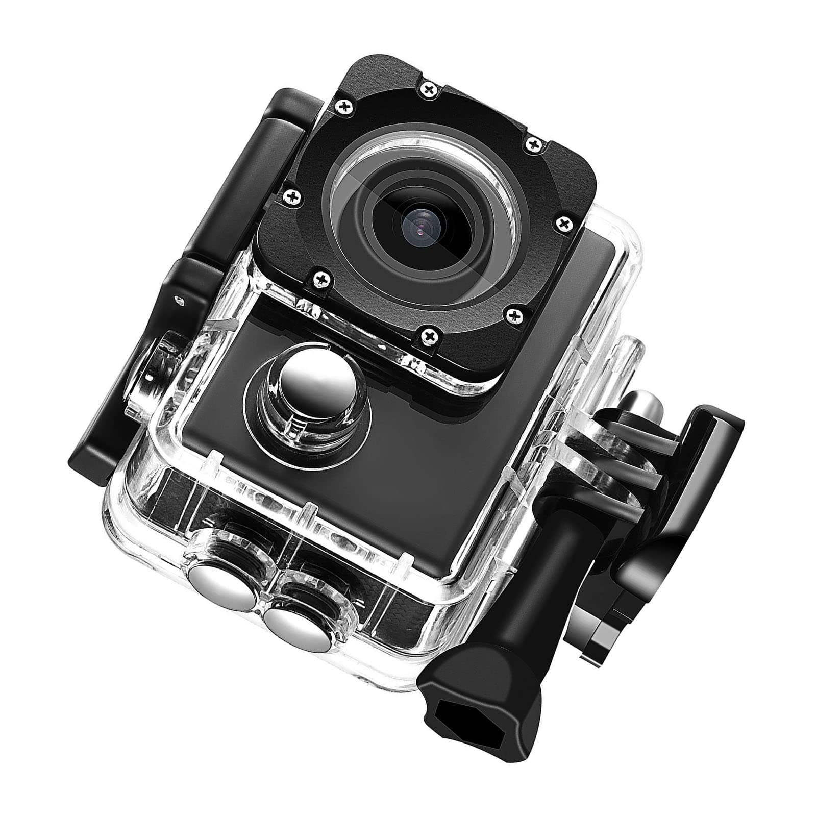 12MP HD Waterproof Action Camera - Underwater Diving, Biking & Outdoor Sports Video Camera with Mounting Accessories Kit (Black) | Perfect for Snorkeling, Surfing, Cycling & Adventure Travel