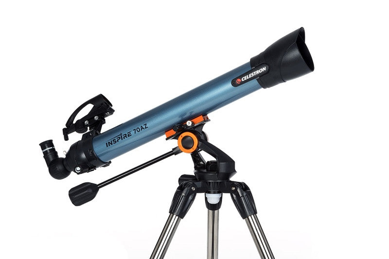 Celestron Inspire 70AZ Refractor Telescope for Adults & Kids - 70mm Aperture Astronomy Telescope with Smartphone Adapter & Tripod - Perfect for Stargazing, Moon Viewing & Backyard Astronomy