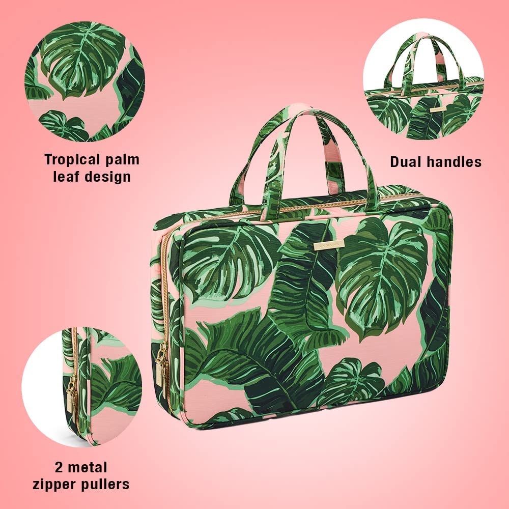 Conair Travel Toiletry Bag for Women & Men - Waterproof Cosmetic Makeup Organizer with Hanging Hook - Perfect for Airplane, Gym, Camping & Vacation Essentials