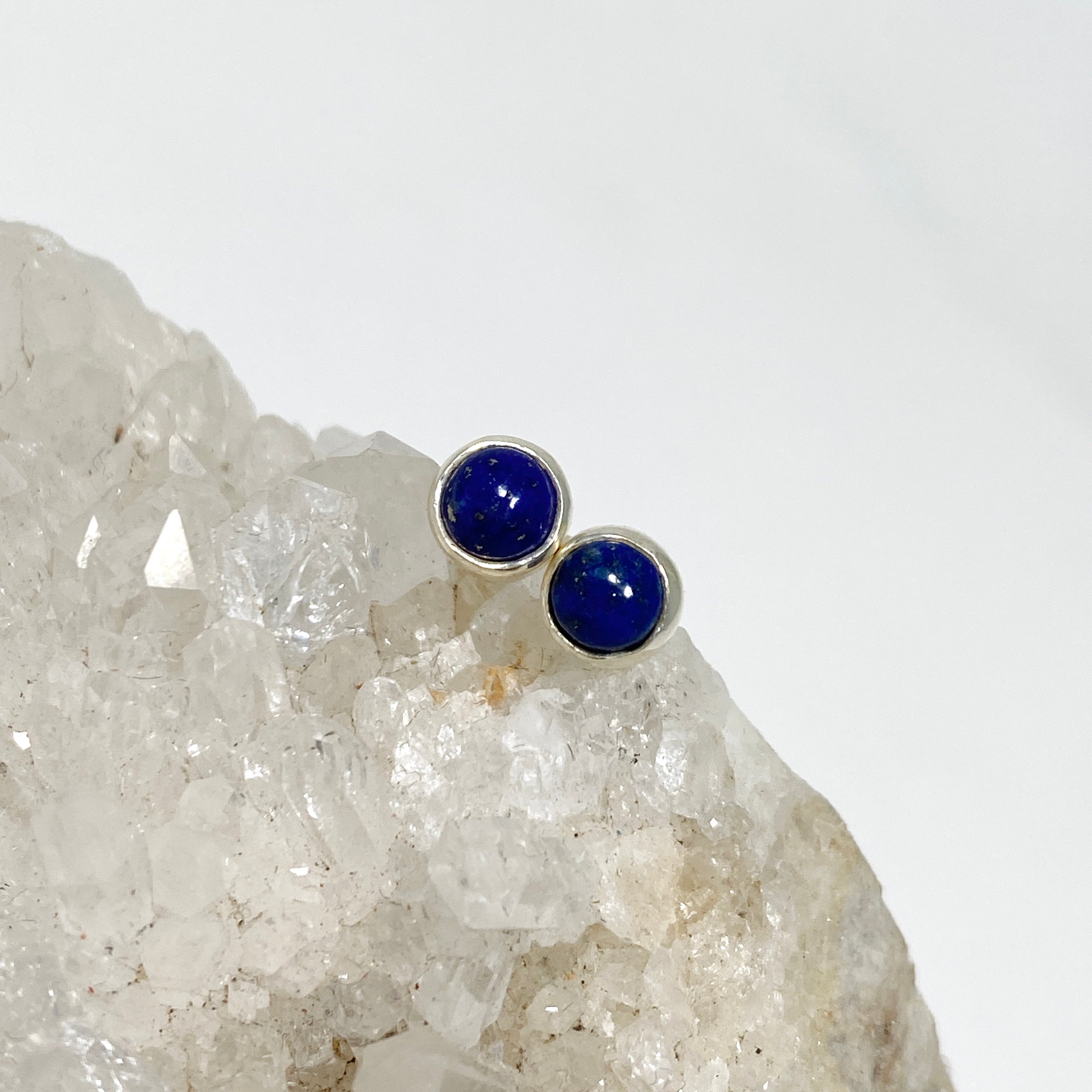 Natural Gemstone Cabochon Stud Earrings - Small Round Bezel Set for Women - Perfect for Daily Wear, Gifts & Jewelry Making
