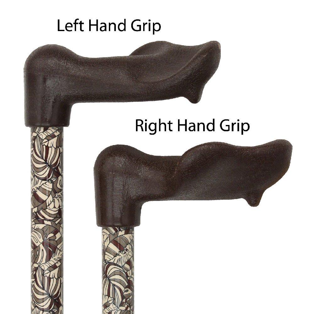 Adjustable Bahama Leaf Palm Grip Walking Cane V1371 - Lightweight Mobility Aid for Seniors & Arthritis Relief - Perfect for Outdoor Walks, Travel & Daily Support