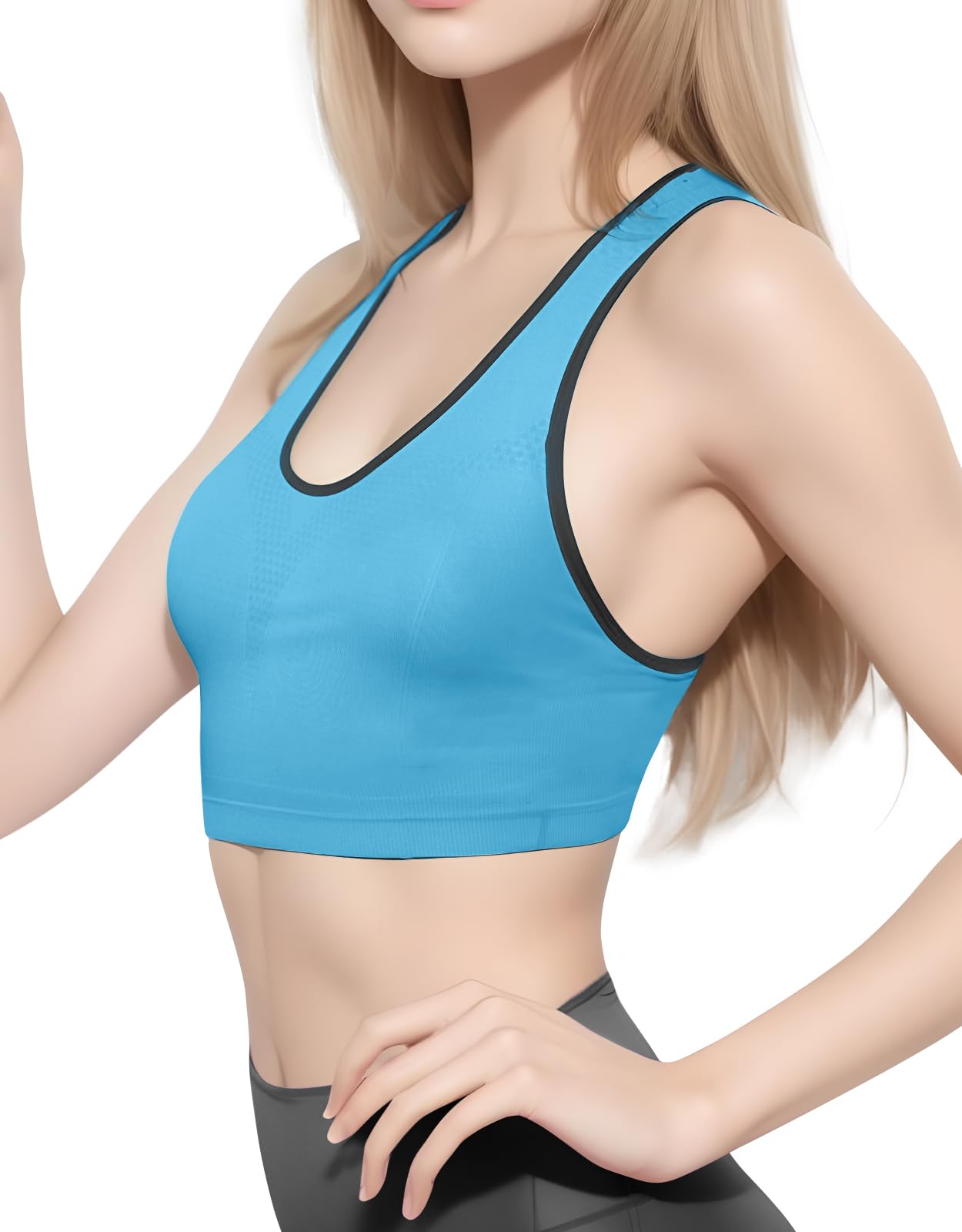 Women's Seamless Padded Racerback Sports Bras - Breathable Workout Tops for Yoga, Gym, Running & Fitness | Supportive Strappy Design for High-Intensity Training & Active Lifestyle