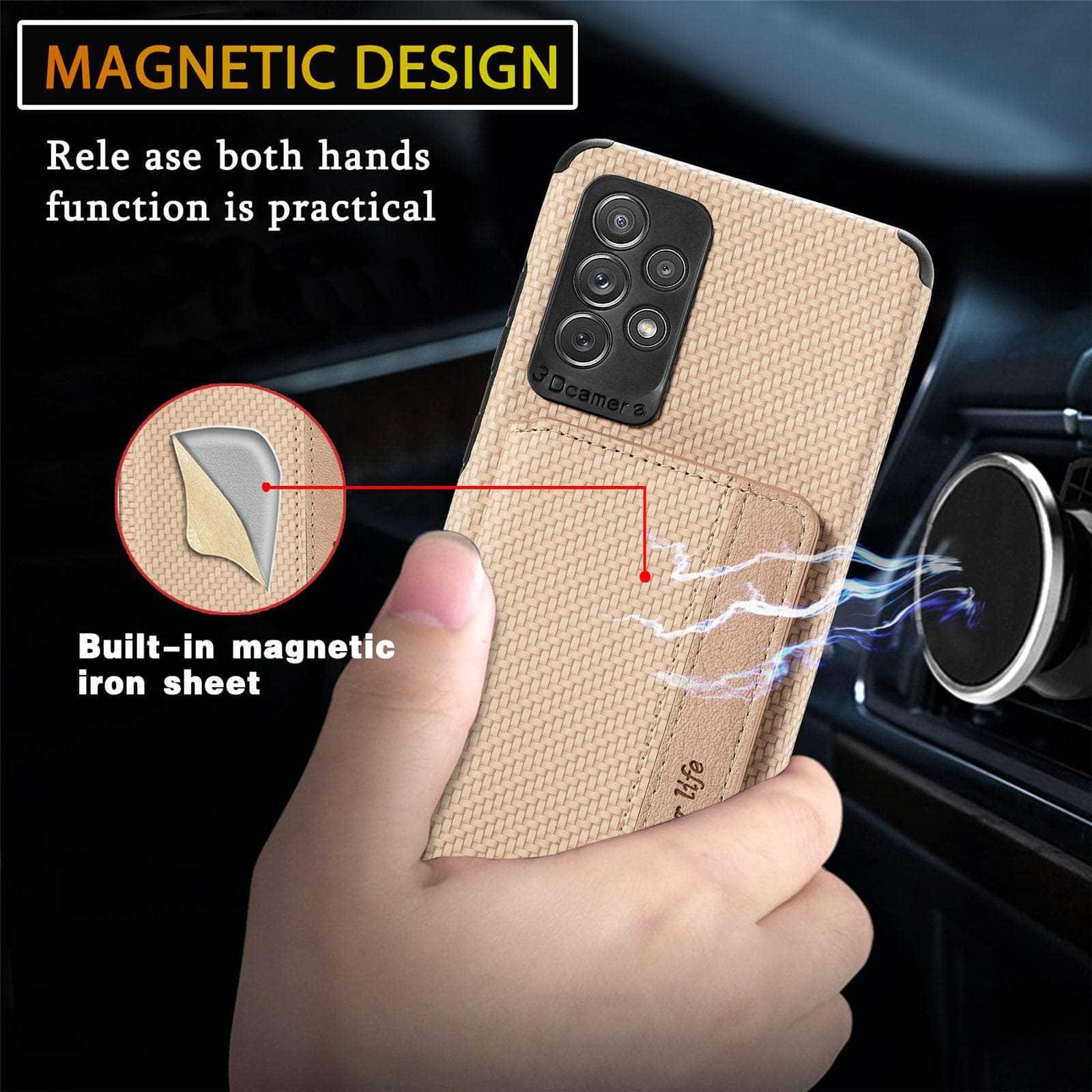Magnetic Wallet for Samsung Galaxy A34 - Slim Card Holder Phone Case with RFID Protection | Perfect for Travel, Shopping & Daily Use
