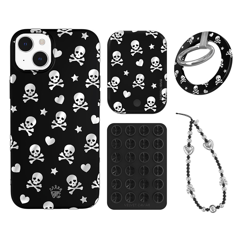 Chrome Skulls iPhone Case with Grip - Stylish Protective Cover for iPhone 13/14/15 Pro Max - Perfect for Everyday Use, Travel & Outdoor Activities