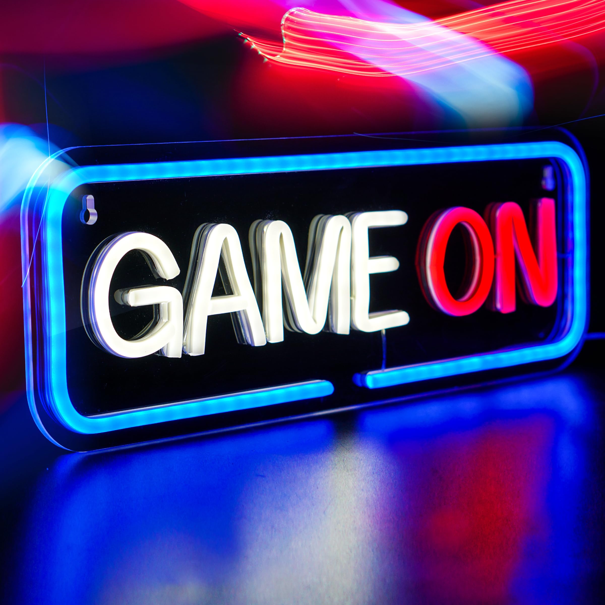 Game On LED Neon Sign Lights - USB Powered Wall Decor for Video & PC Gaming Room, Man Cave, Teen Bedroom - Perfect Gamer Gift, Party Lights & Game Accessories