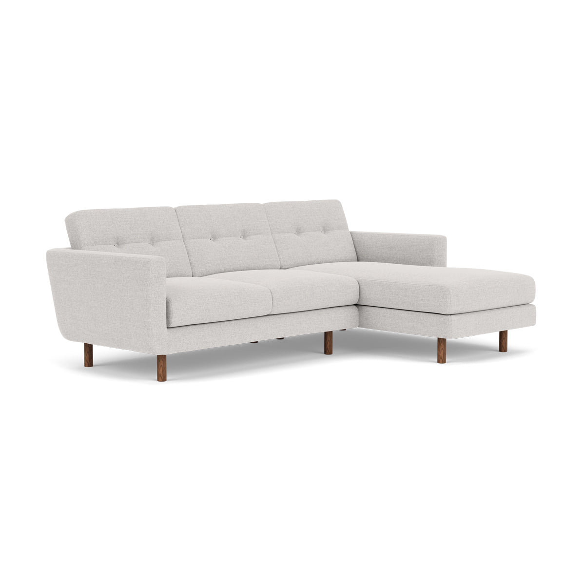 Conrad Fabric Right Chaise Sofa - Modern Sectional Couch for Living Room, Lounge & Home Theater - Comfortable Upholstered Furniture with Chaise Lounge