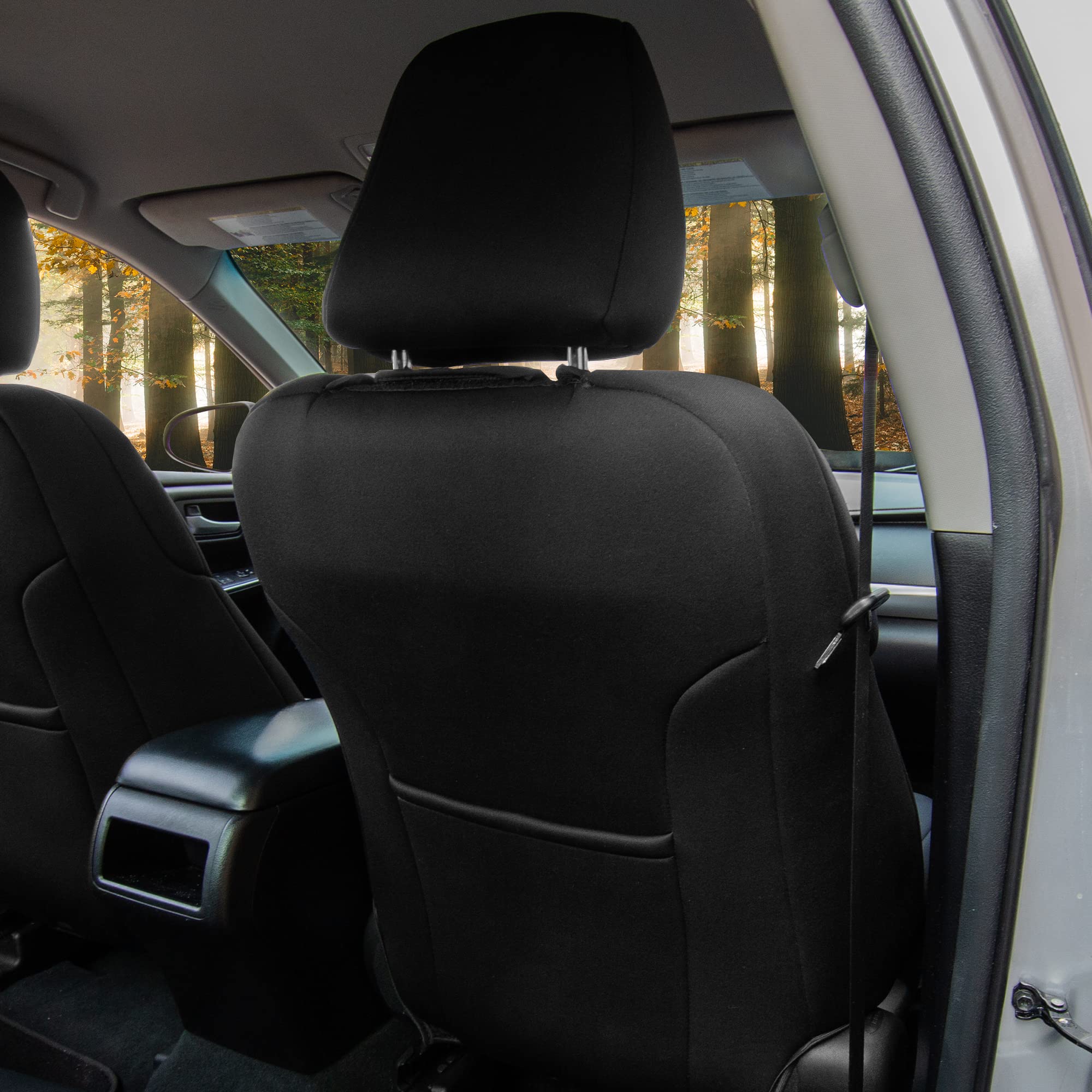 Custom Fit Neoprene Seat Covers for Toyota Camry LE/SE/XSE/XLE (2012-2017) - Waterproof Gray & Black Front Set | Durable Interior Car Accessories | Perfect for Daily Commute, Road Trips & Pet Protection