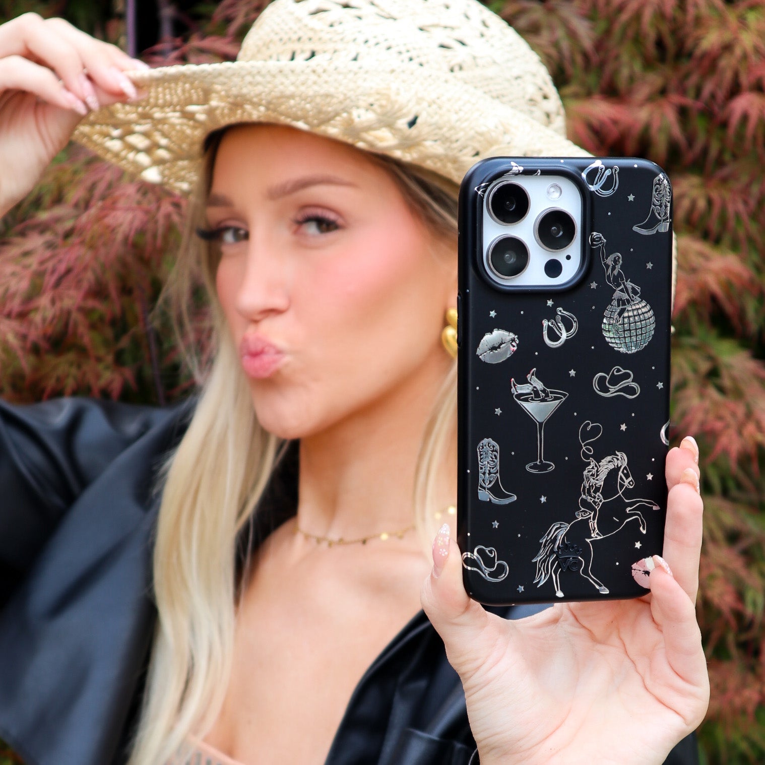 Disco Cowgirl iPhone Case - Trendy Rhinestone Protective Cover for iPhone 13/14/15 Pro Max - Perfect for Music Festivals & Western Parties