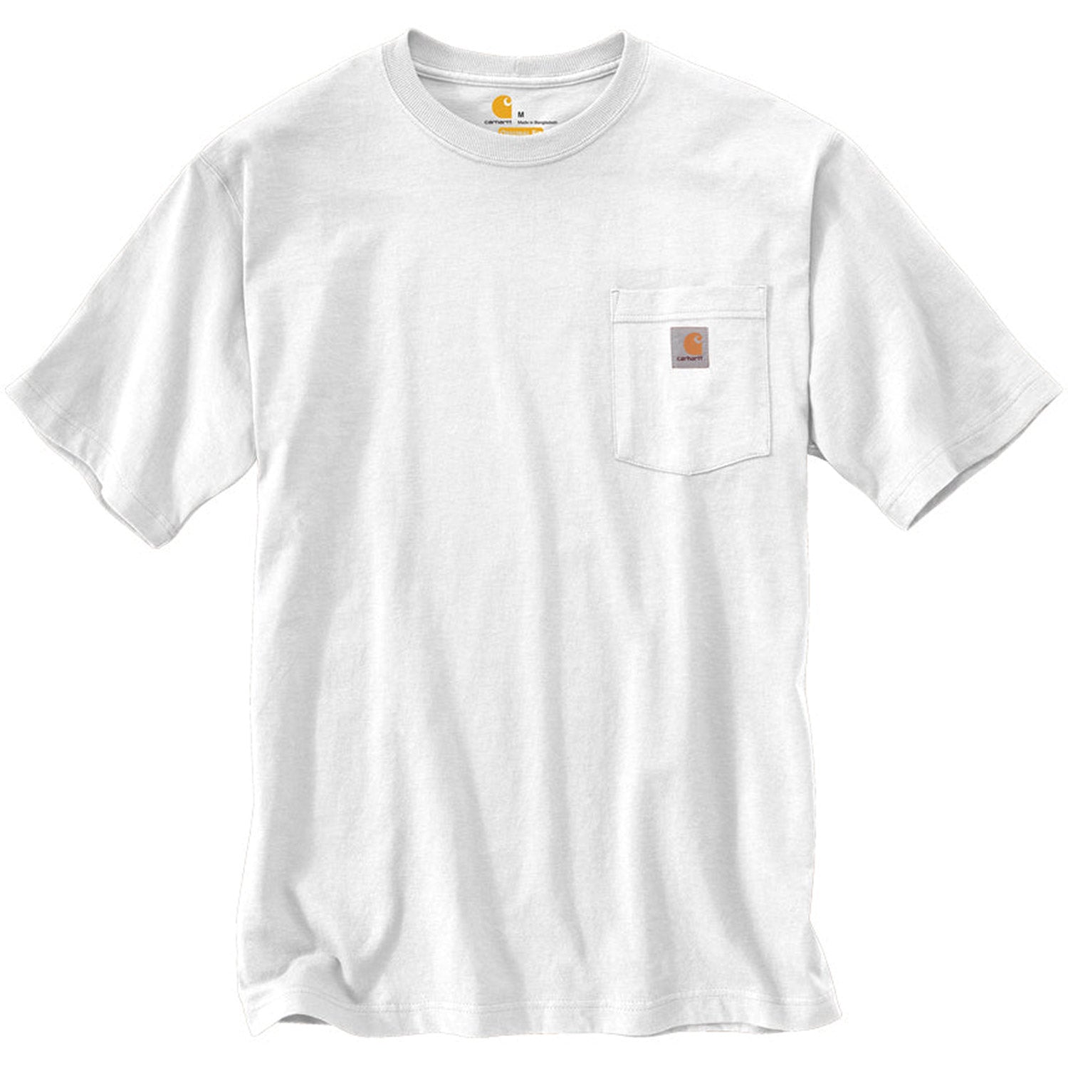 Premium K87 Loose Fit Heavyweight Pocket T-Shirt for Men - Soft Cotton Crewneck Tee - Casual Streetwear & Everyday Wear - White