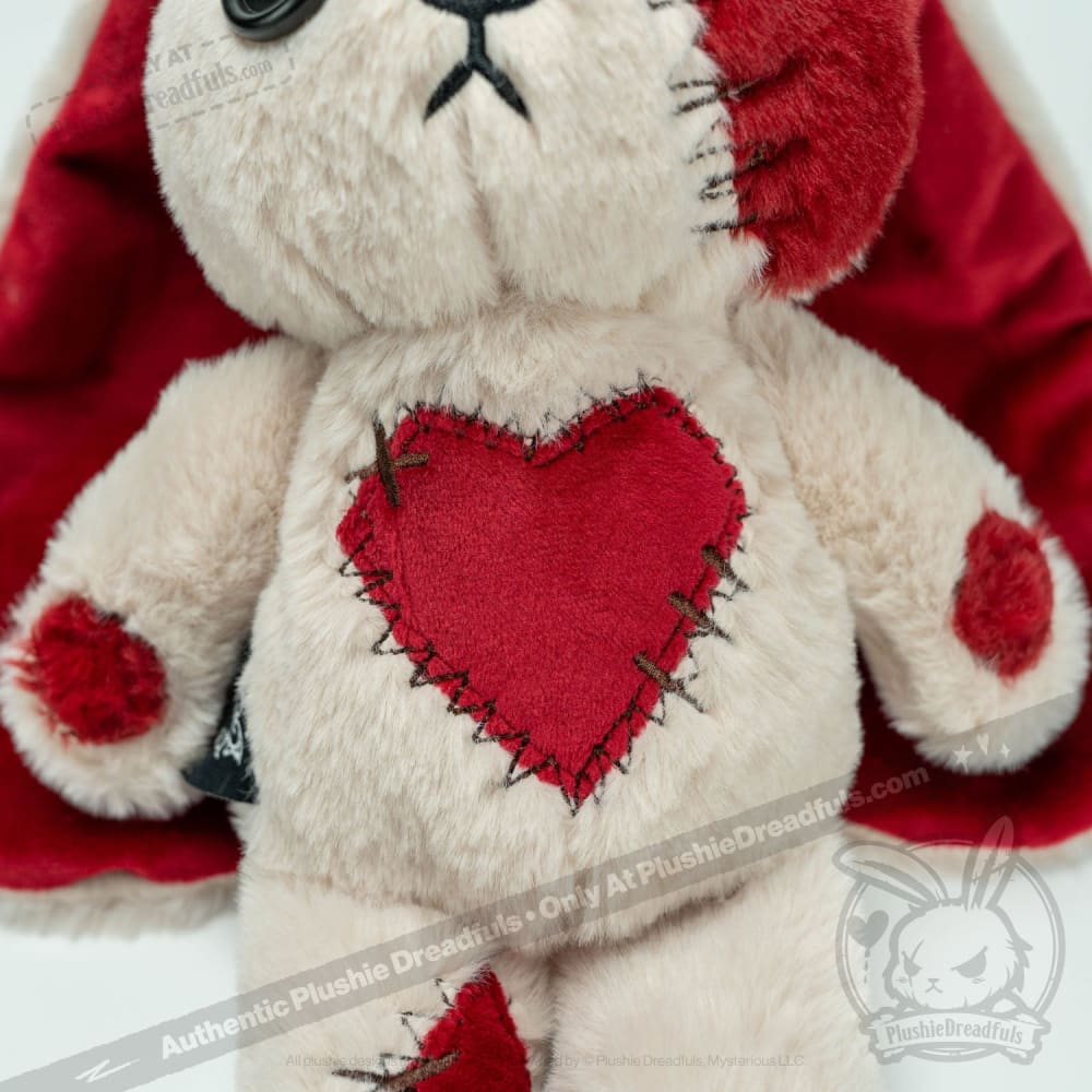 Plushie Dreadfuls Love Rabbit Stuffed Animal - Soft Cuddly Bunny Plush Toy for Kids, Valentine's Gift, Anxiety Relief & Bedroom Decor