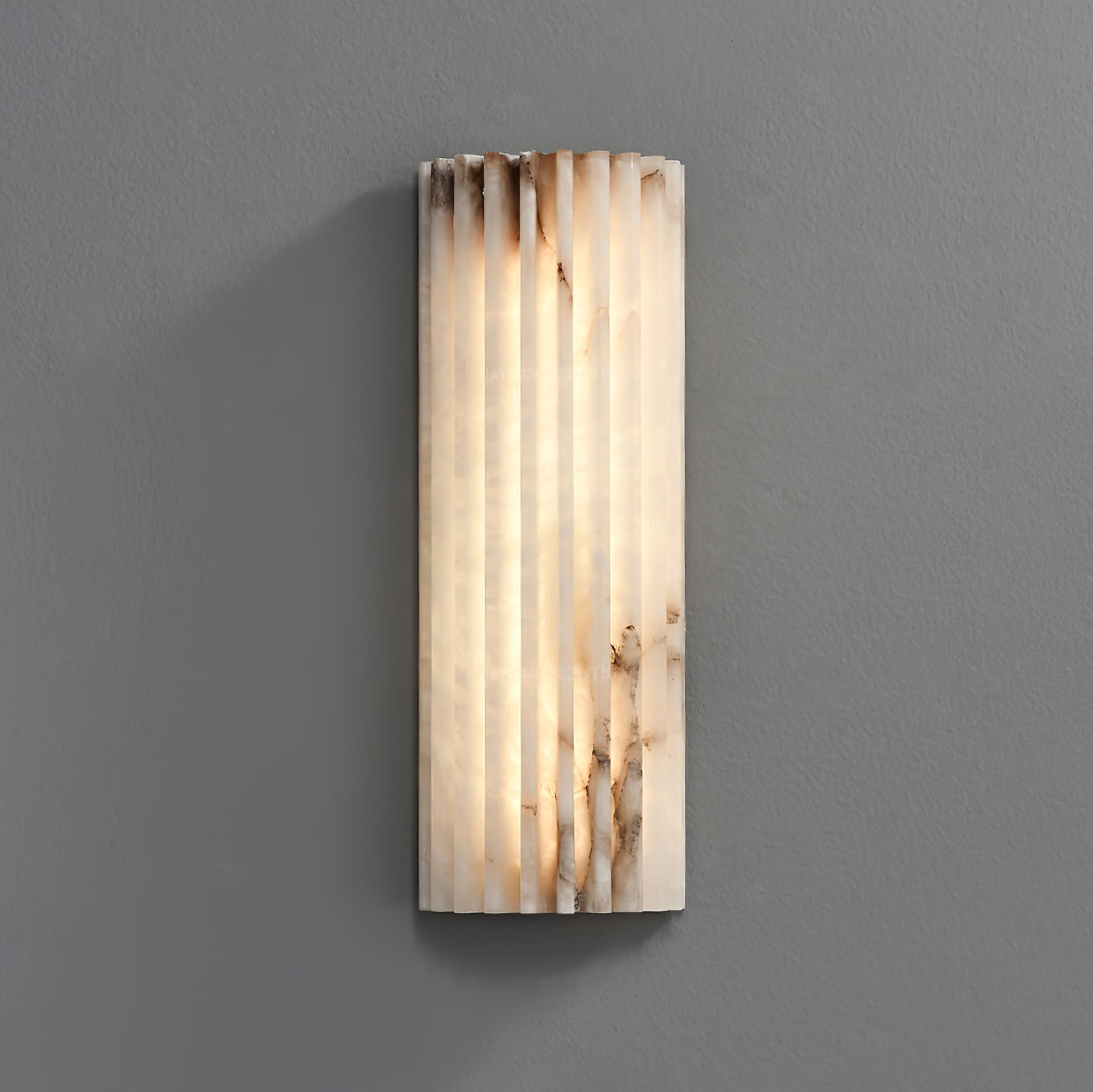 Alvia Alabaster Wall Light - Modern Sconce for Bedroom, Living Room & Hallway - Elegant White Stone Finish - Indoor Lighting Fixture